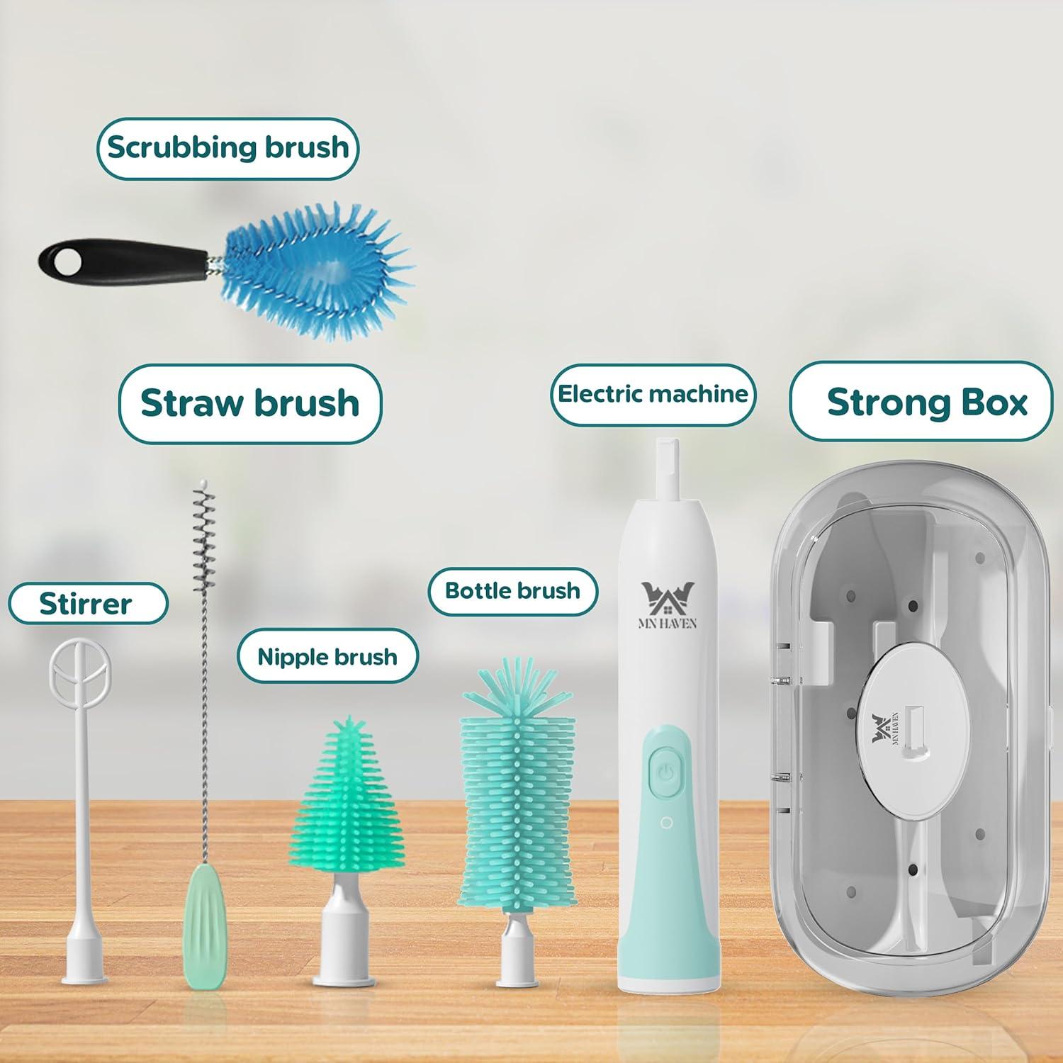 Limpiador Eléctrico de Botellas Genérico 7 en 1 Verde