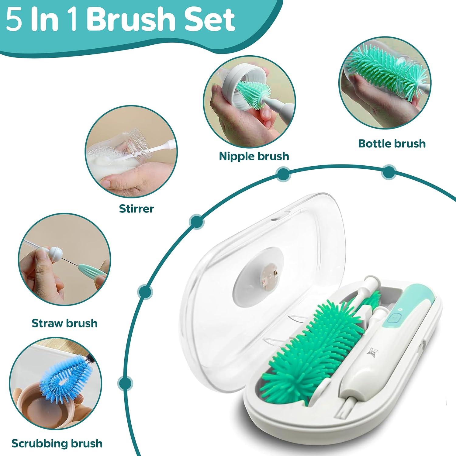 Limpiador Eléctrico de Botellas Genérico 7 en 1 Verde