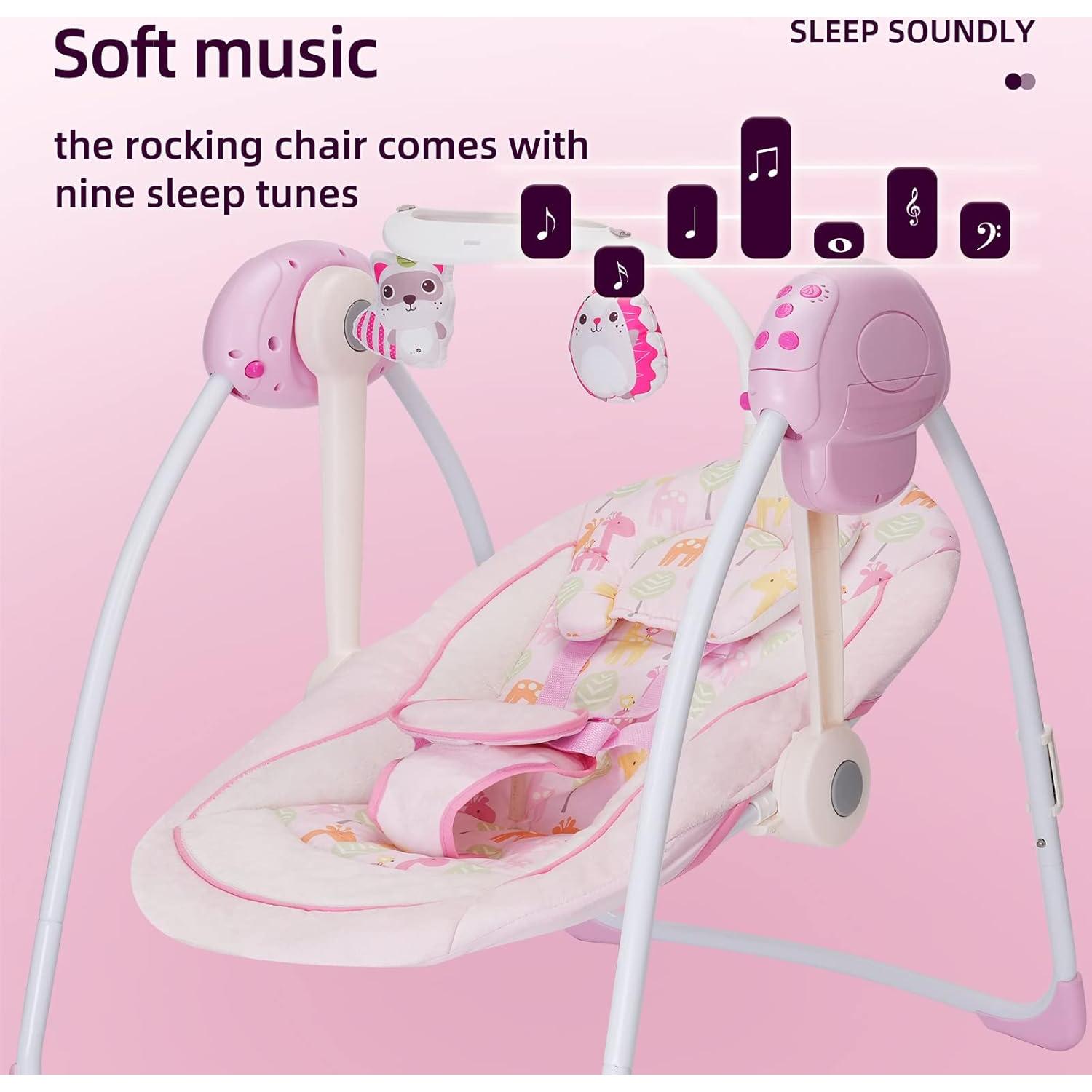 Silla Mecedora Plegable Comfort 25103 para Bebés con Música