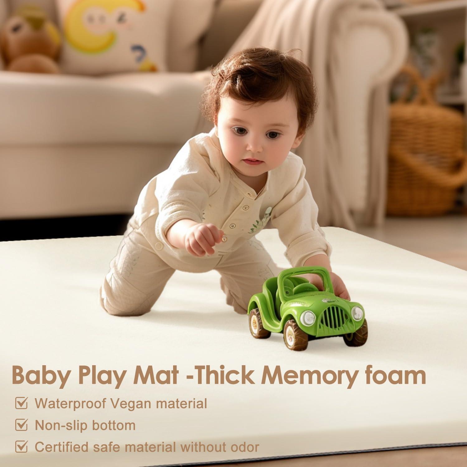 Alfombra de Juego para Bebés 127x127 cm Cuero Vegano Antideslizante