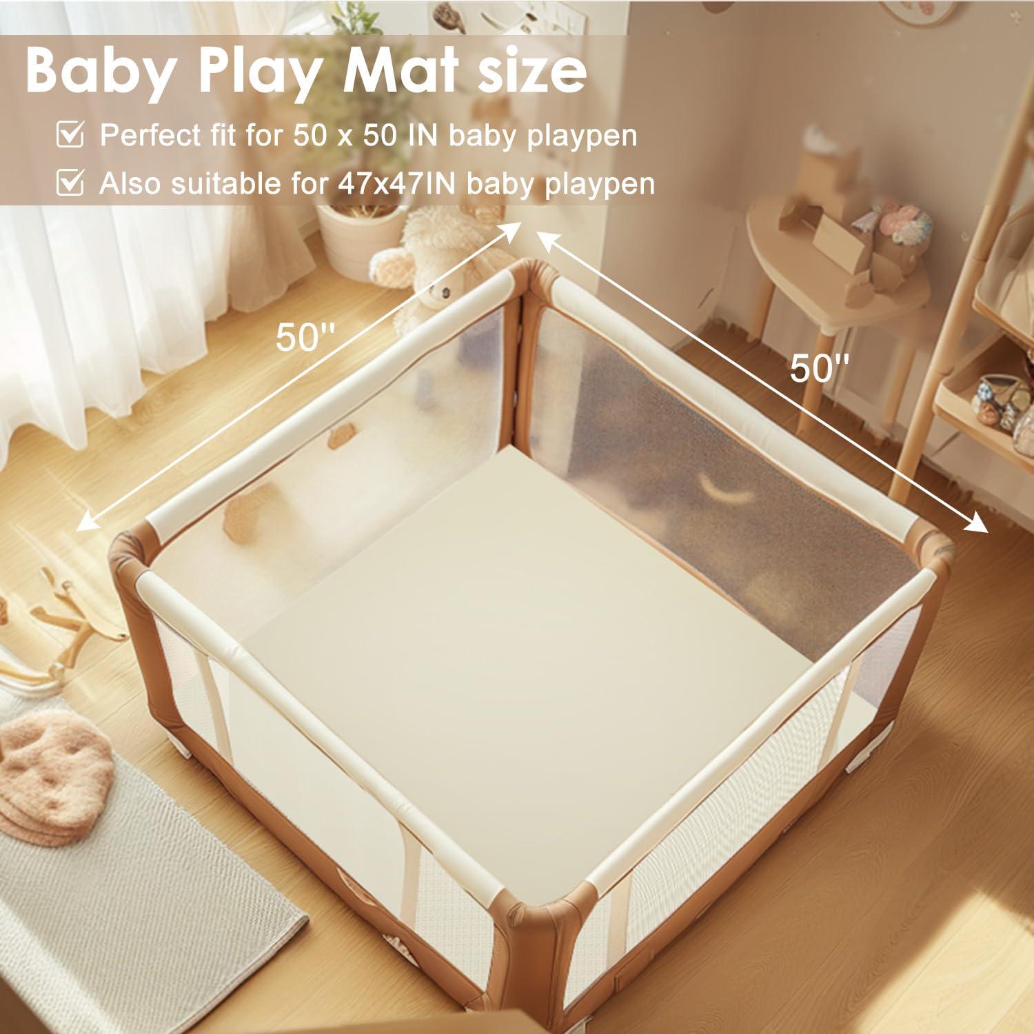 Alfombra de Juego para Bebés 127x127 cm Cuero Vegano Antideslizante