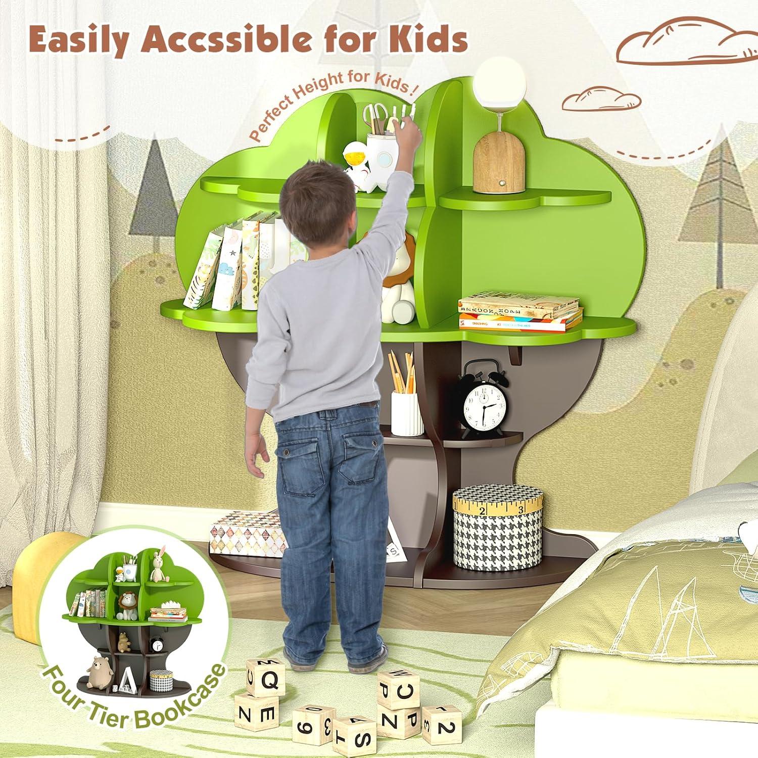 Estantería en forma de árbol NACHES para niños 4 niveles