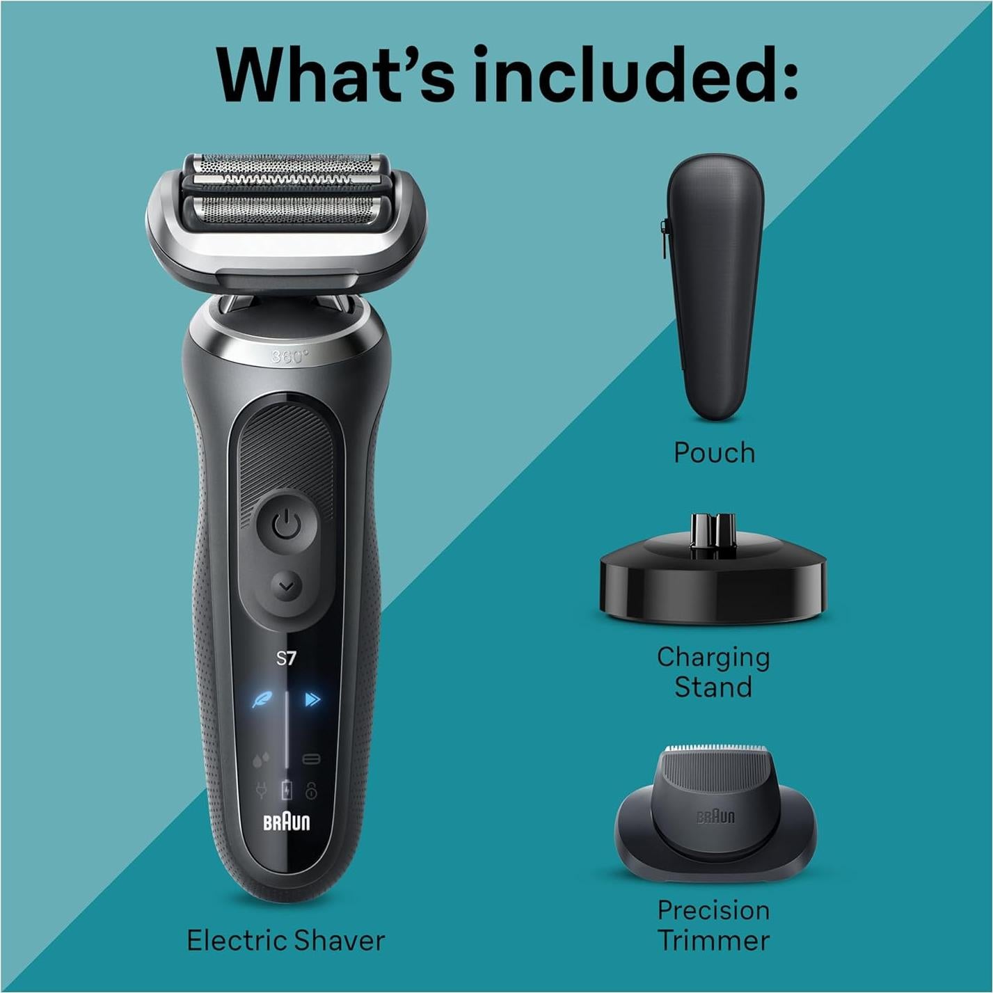 Afeitadora Eléctrica Braun Serie 7 7127cs Impermeable Gris