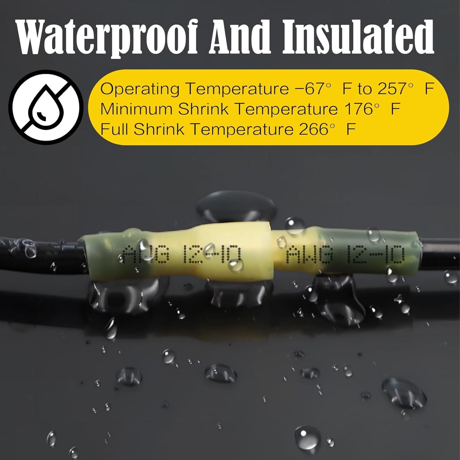 Kit 150 Conectores de Bala Termocontraíbles Xaugiry AWG12-10