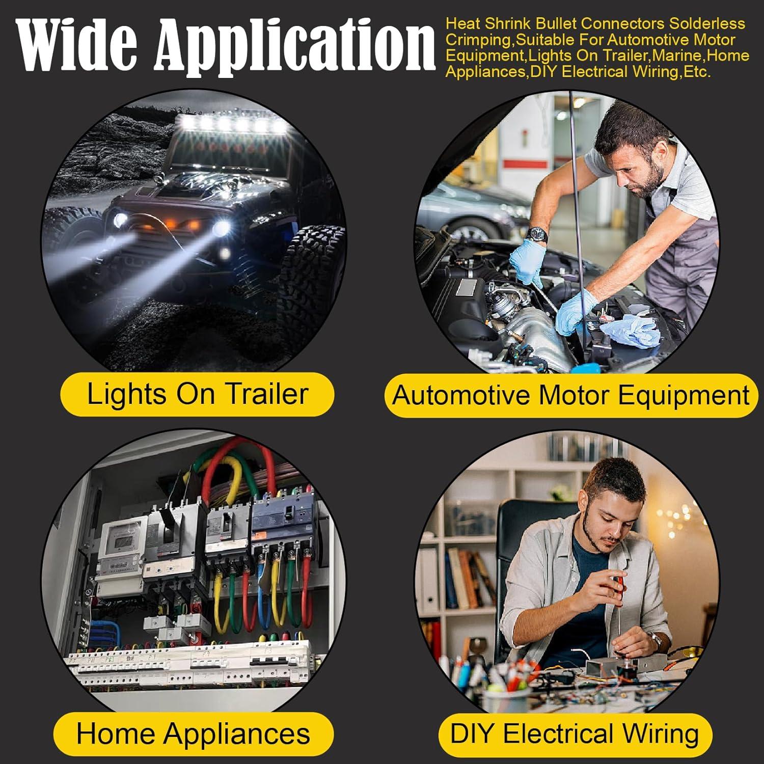 Kit 150 Conectores de Bala Termocontraíbles Xaugiry AWG12-10