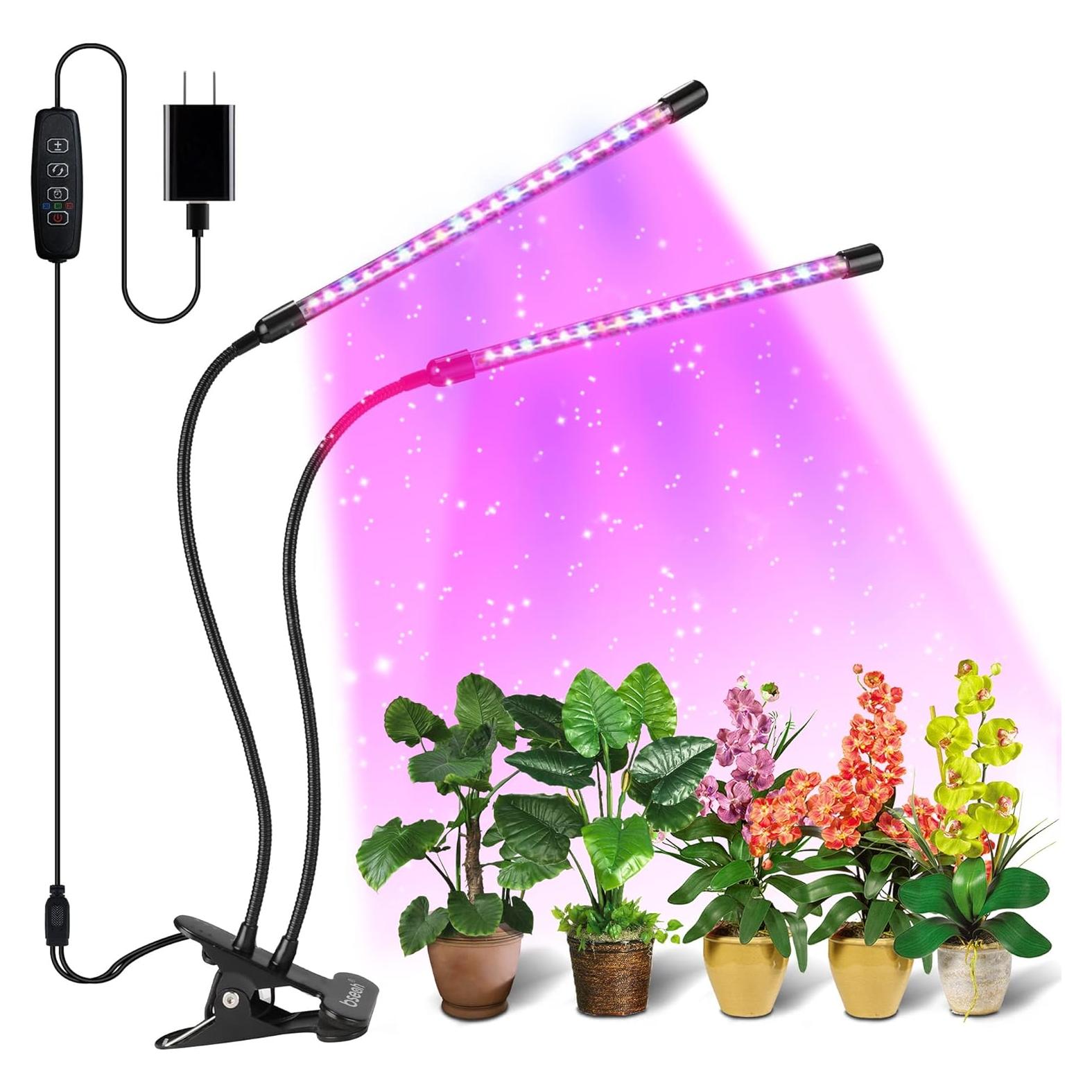 Luz de Crecimiento LED Bseah 10W Espectro Completo 2 Tubos