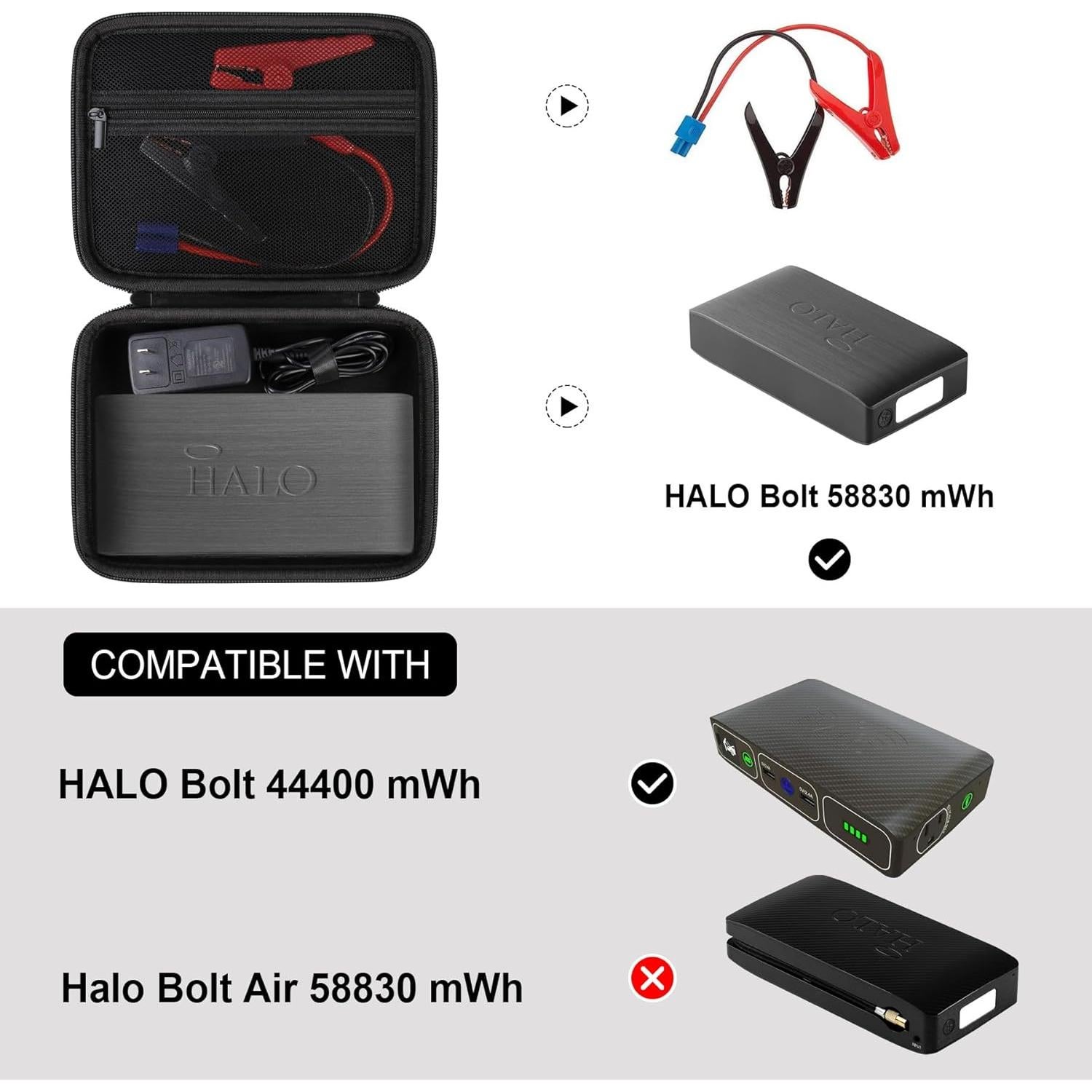 Funda Dura para Halo Bolt 58830 Cargador Portátil Negro