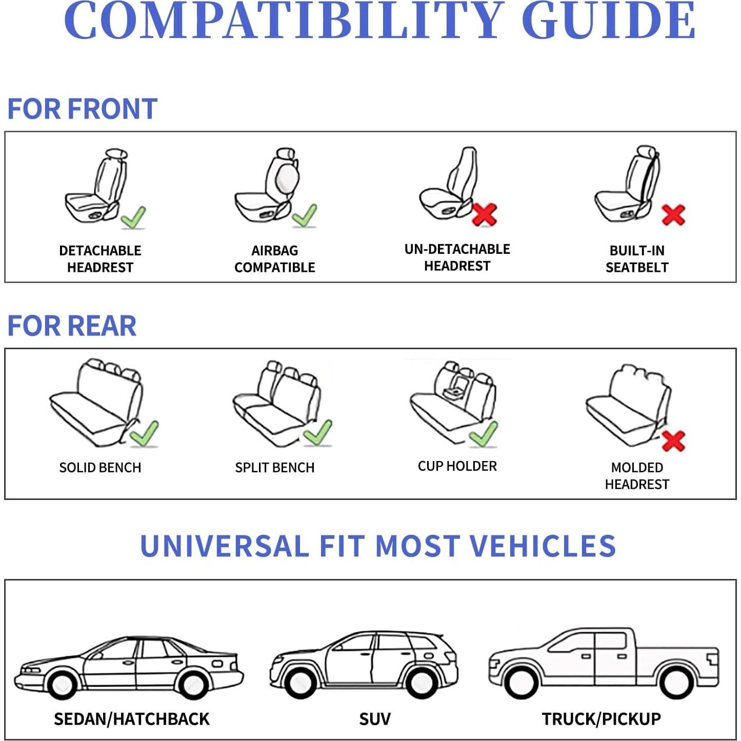 Fundas de Asiento de Coche Gripure GU01 Beige - Cuero Nappa Impermeable