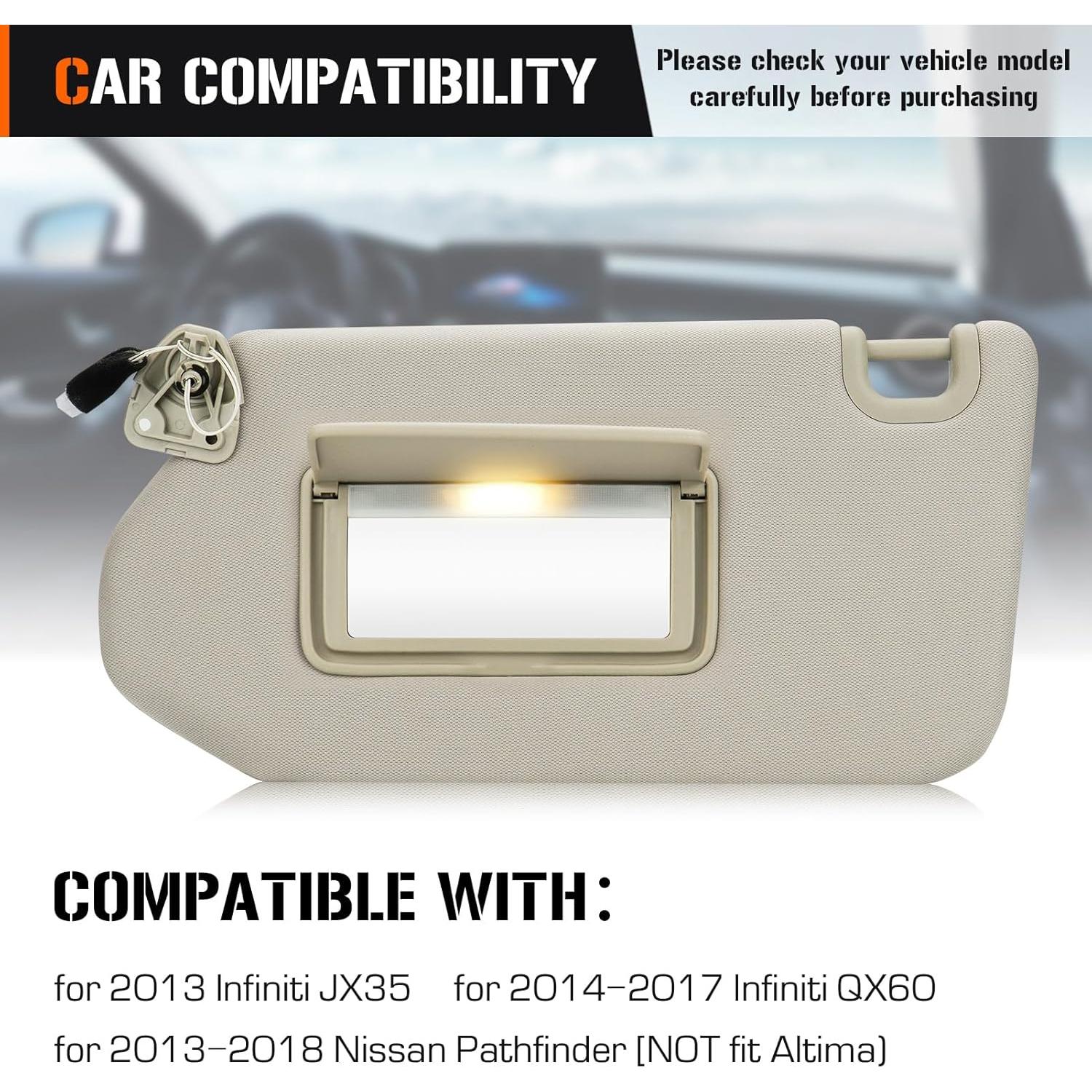 Visera Solar Beige Izquierda AEagle para Nissan Pathfinder 2013-2018