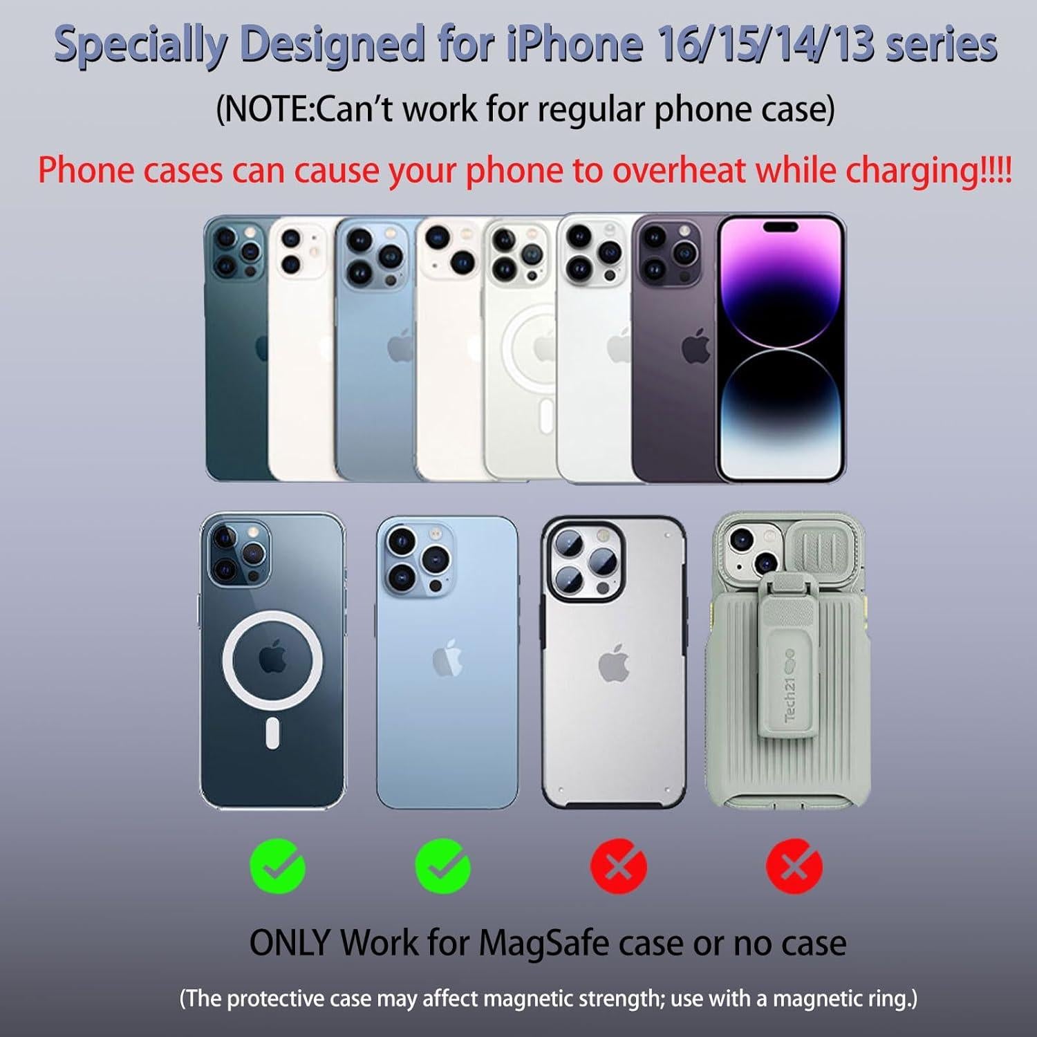 Cargador Inalámbrico MagSafe Crienten 15W Soporte Auto 360°