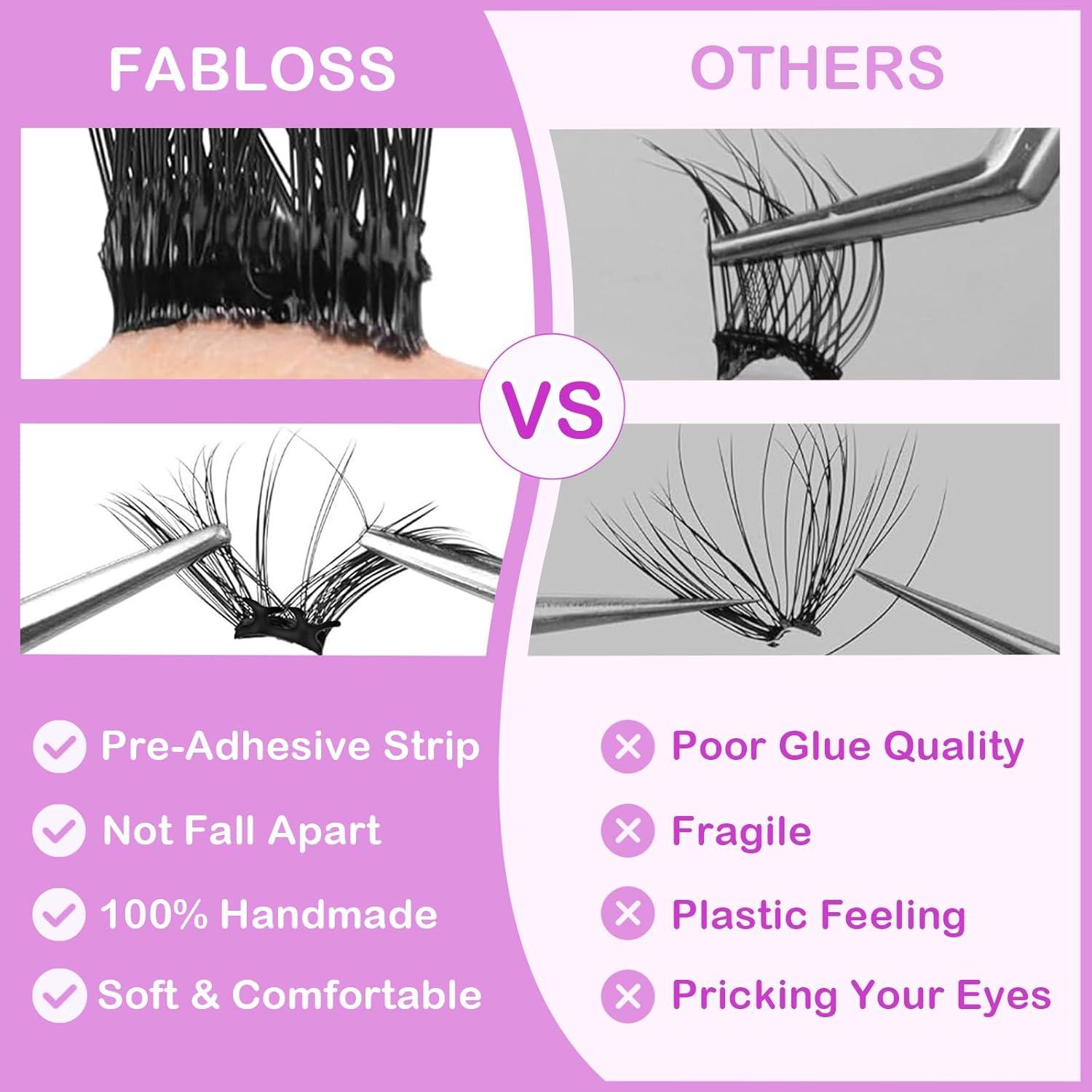 Pestañas Autoadhesivas Fabloss 80 Pcs Gruesas 12-16mm Kit