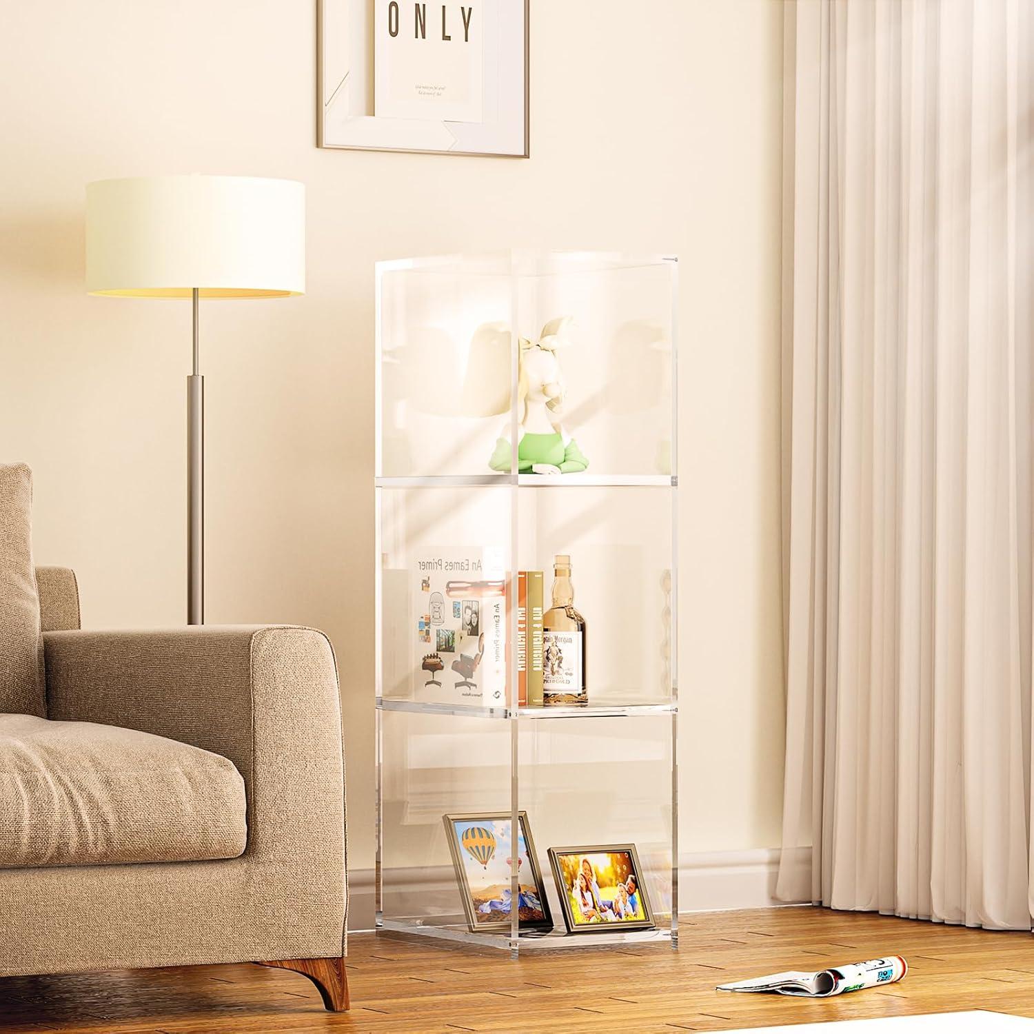 Estantería Acrílica 3 Niveles Vakiorn 80x30x23 cm Transparente