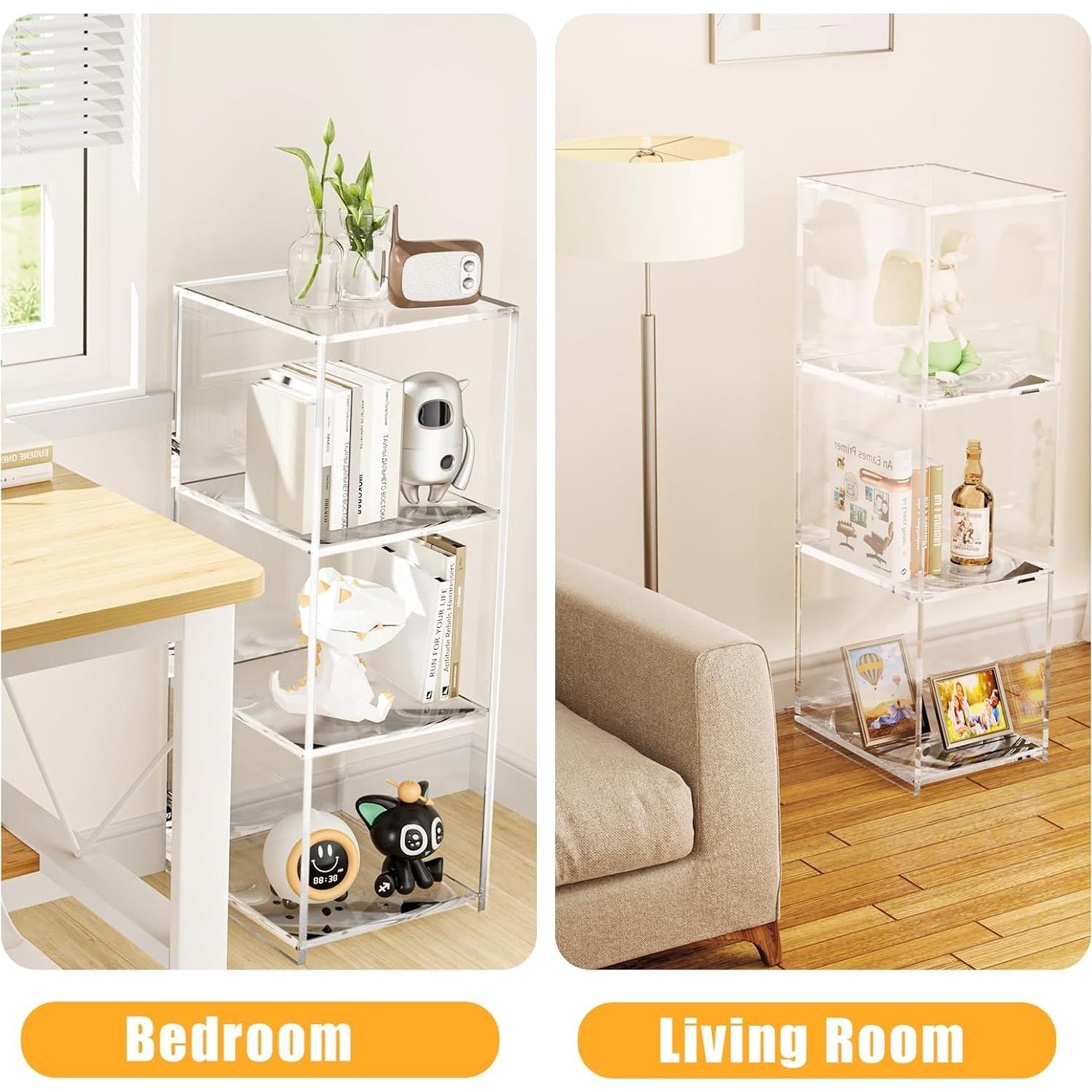 Estantería Acrílica 3 Niveles Vakiorn 80x30x23 cm Transparente