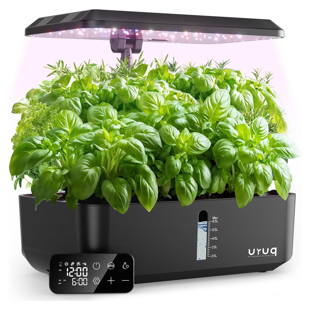 Kit de Cultivo Hidropónico URUQ 12 Cápsulas con Luz LED Ajustable