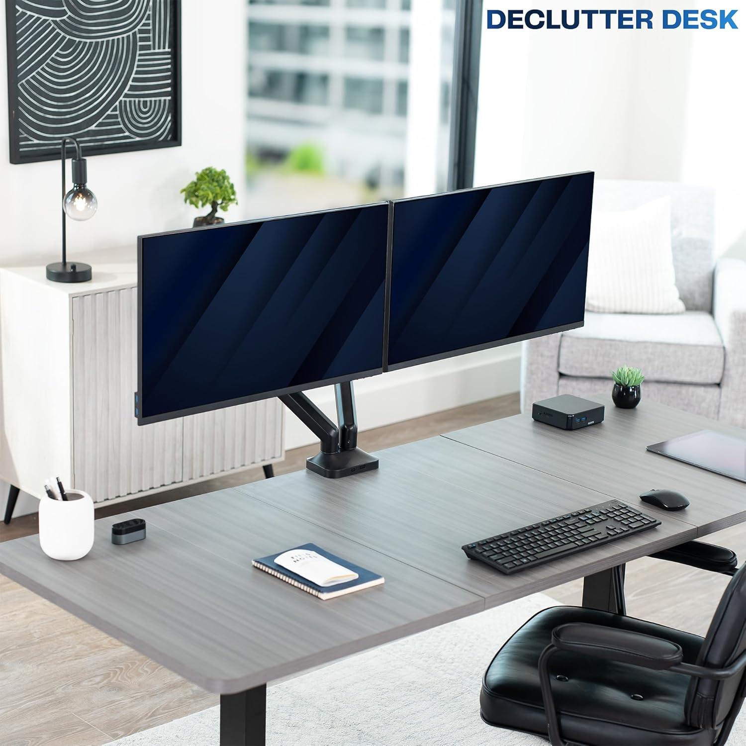 Soporte de Monitor Doble VIVO STAND-V200O hasta 35" Negro