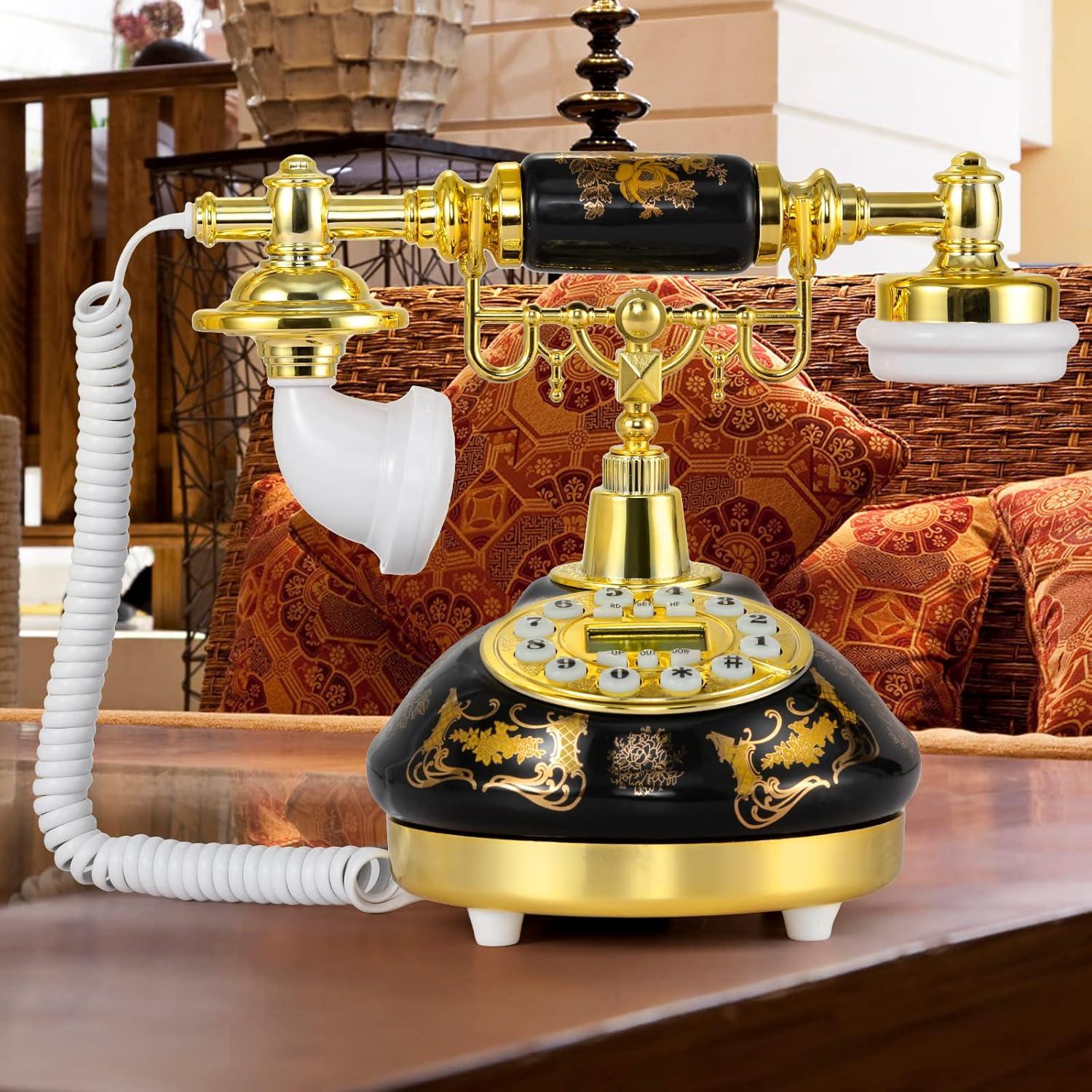 Teléfono Retro Dyna-Living con Pantalla LCD y Volumen Ajustable