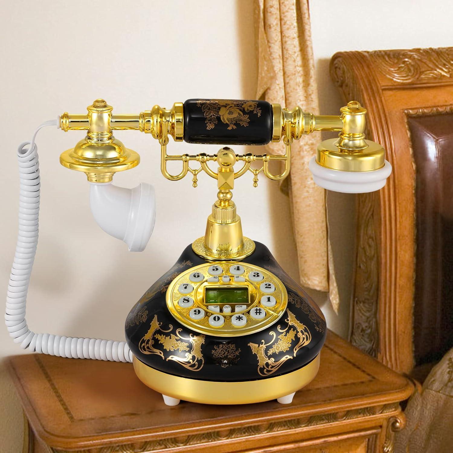 Teléfono Retro Dyna-Living con Pantalla LCD y Volumen Ajustable