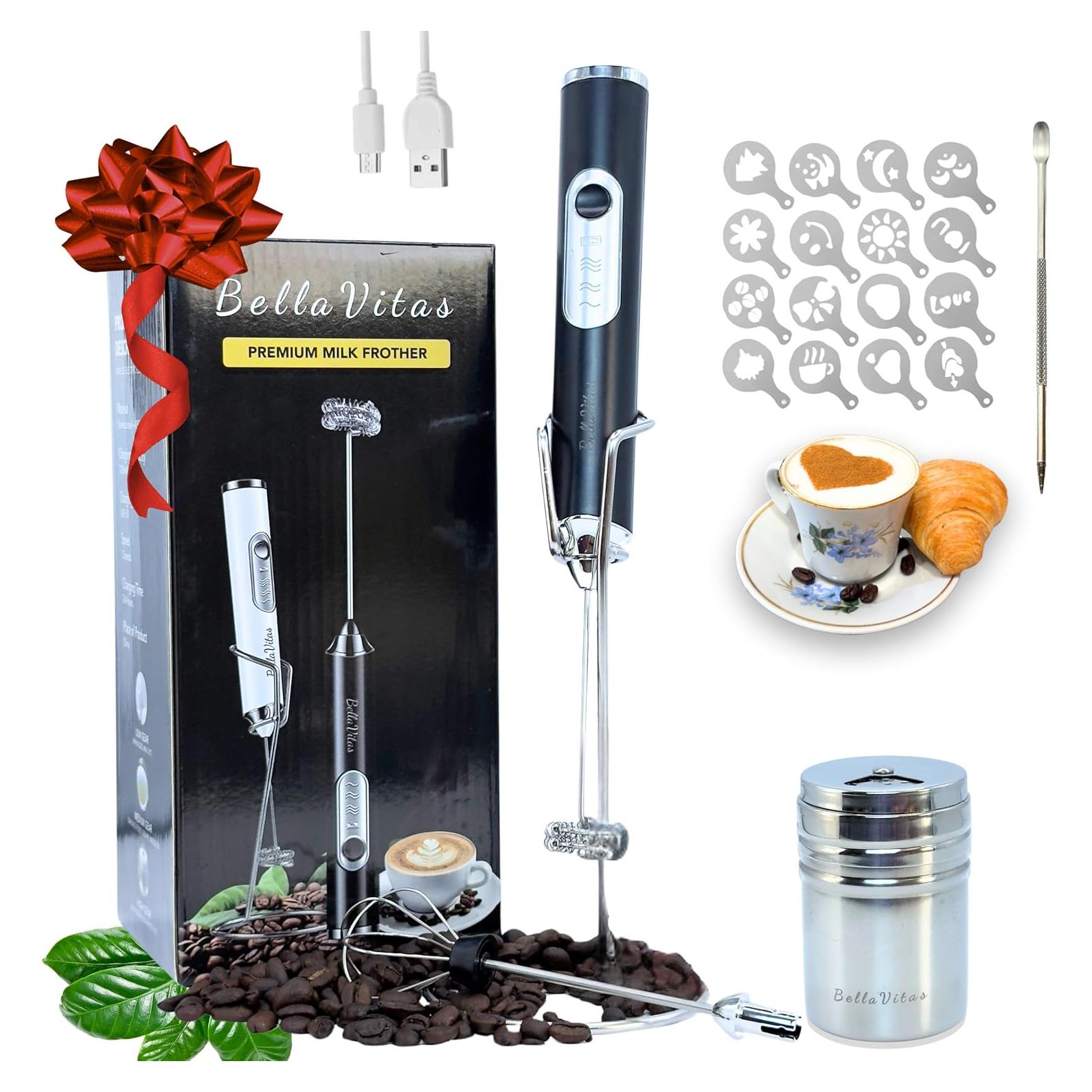 Espumador de Leche Recargable BellaVitas Negro 3 Velocidades