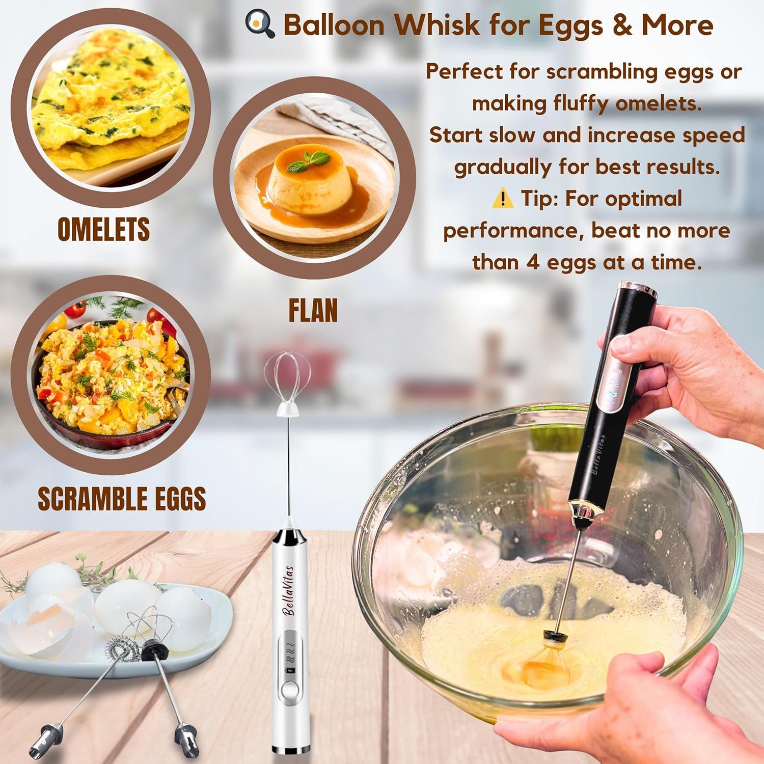 Espumador de Leche Recargable BellaVitas Negro 3 Velocidades