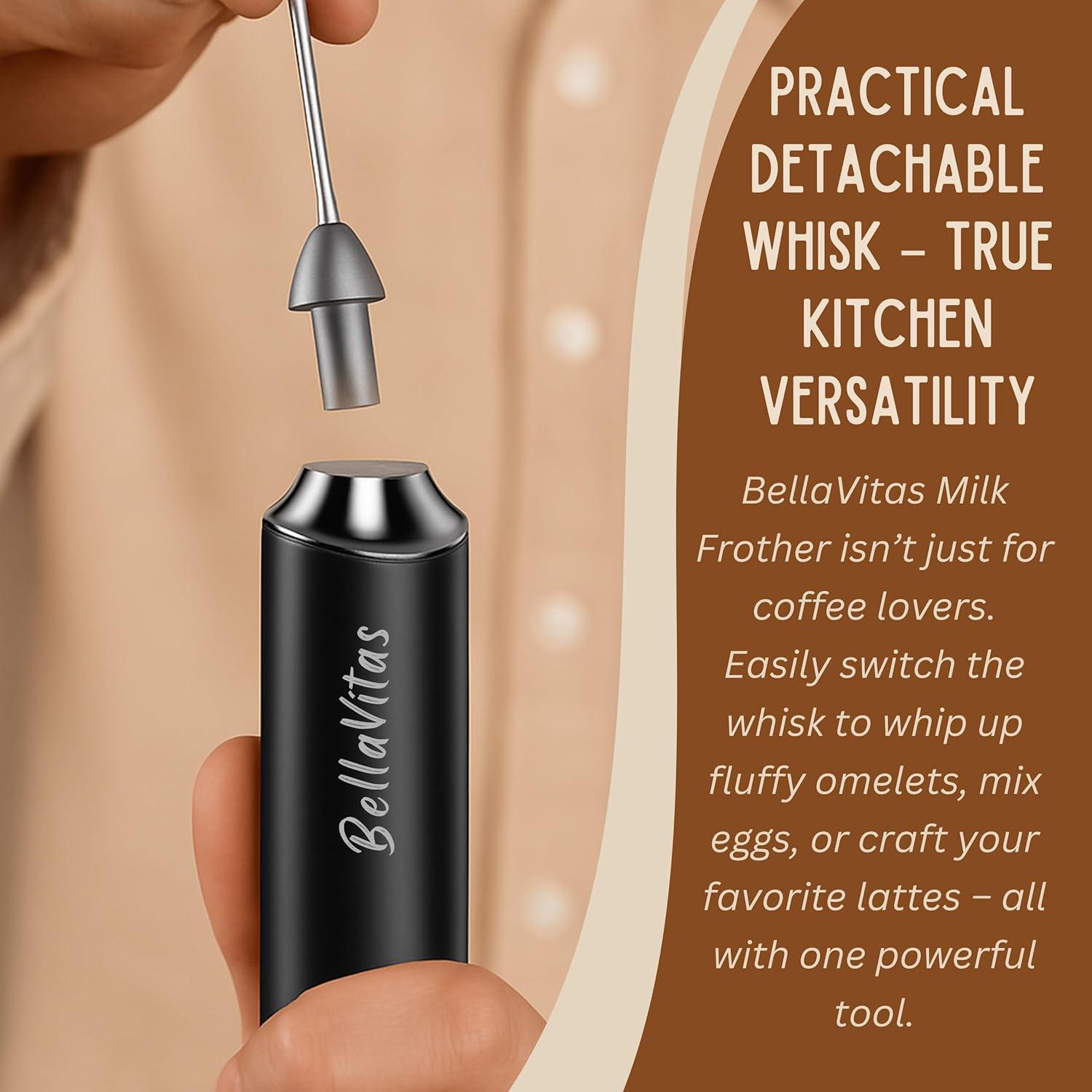 Espumador de Leche Recargable BellaVitas Negro 3 Velocidades