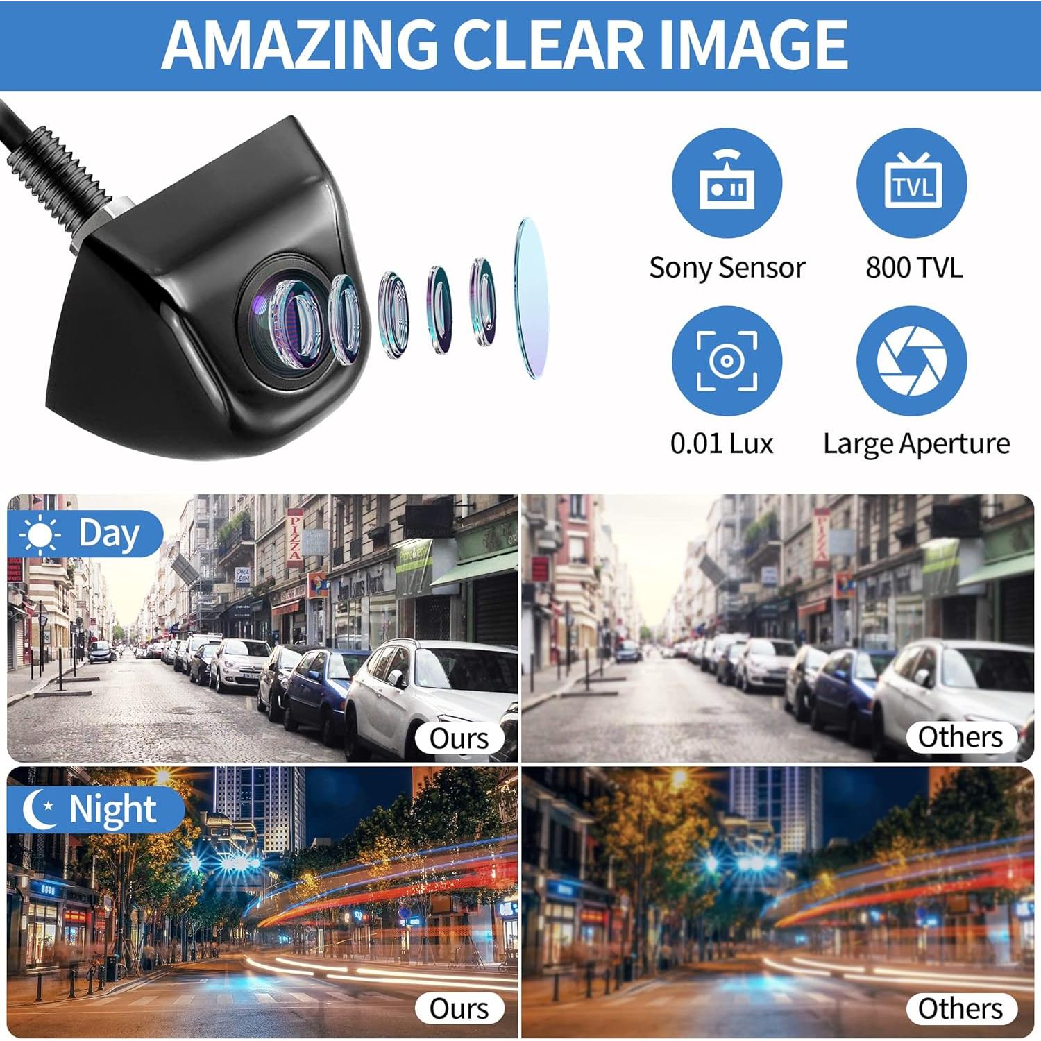 Cámara de Reversa AUCARAUTO K21 HD 720P Impermeable 170°