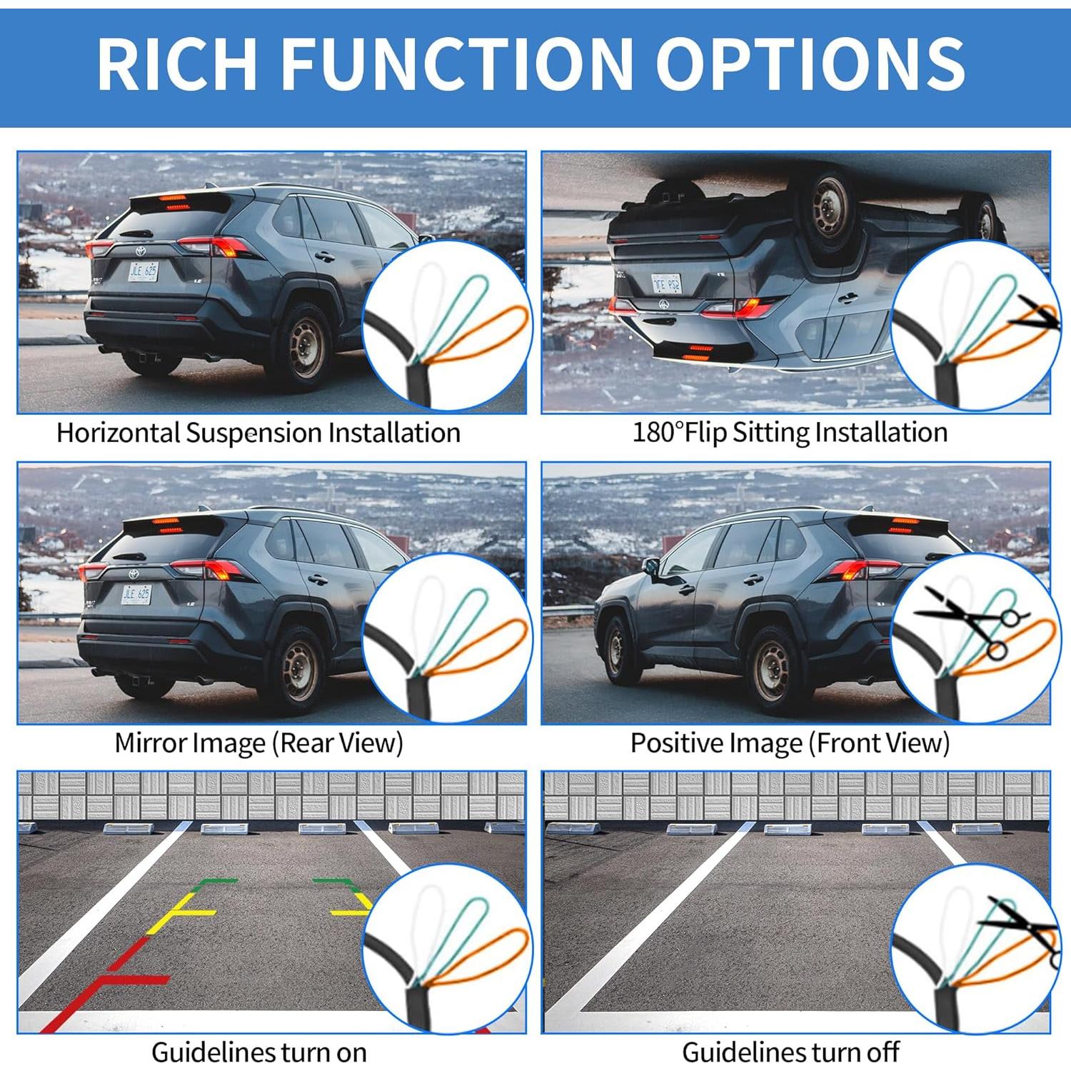 Cámara de Reversa AUCARAUTO K21 HD 720P Impermeable 170°