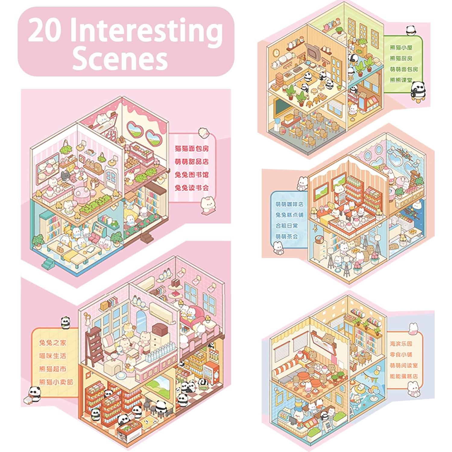 Libro de Pegatinas 3D TIYIMIYUXU - 20 Sets para Adultos