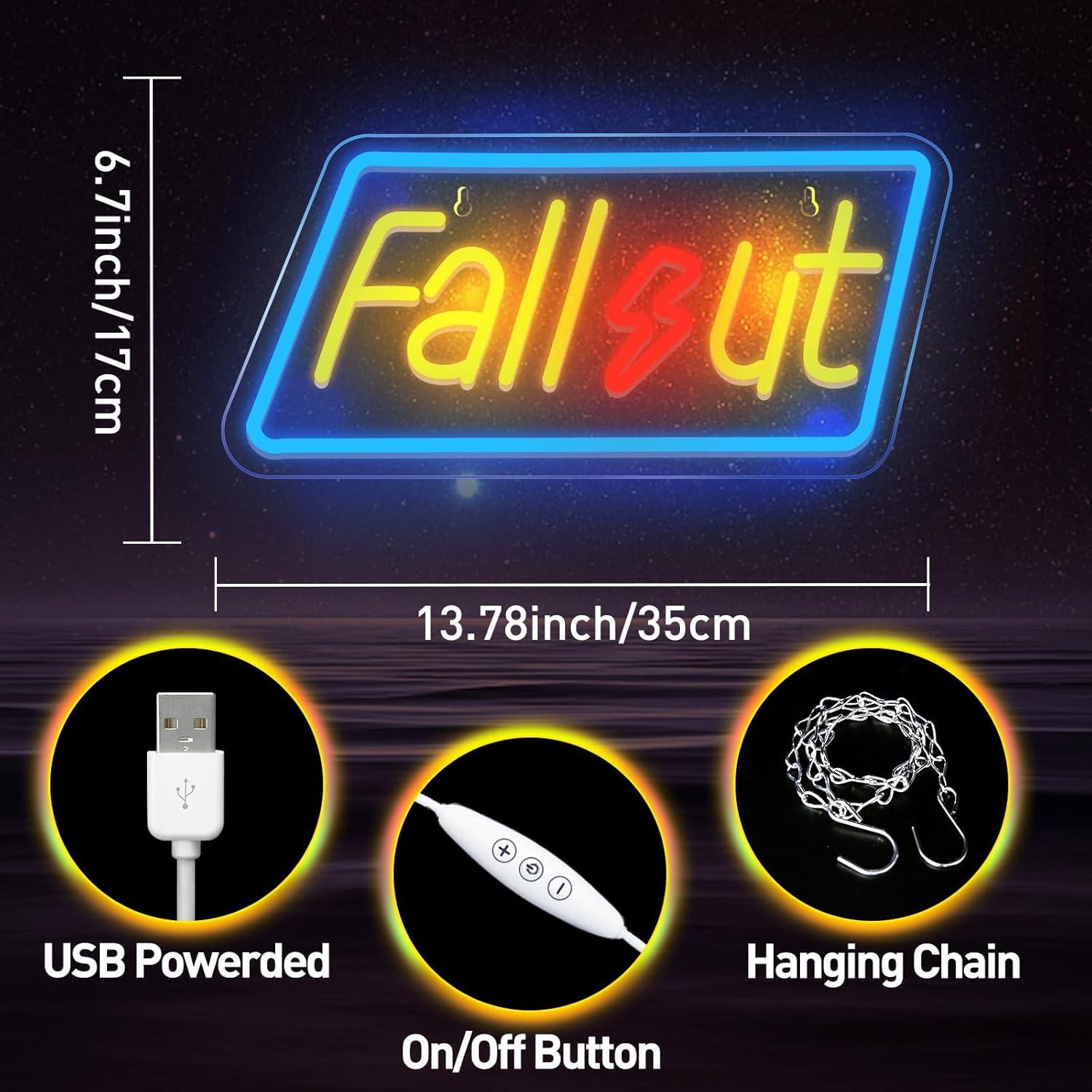 Letrero Neón LED Fallout IMEGINA 35.1x17 cm Decoración