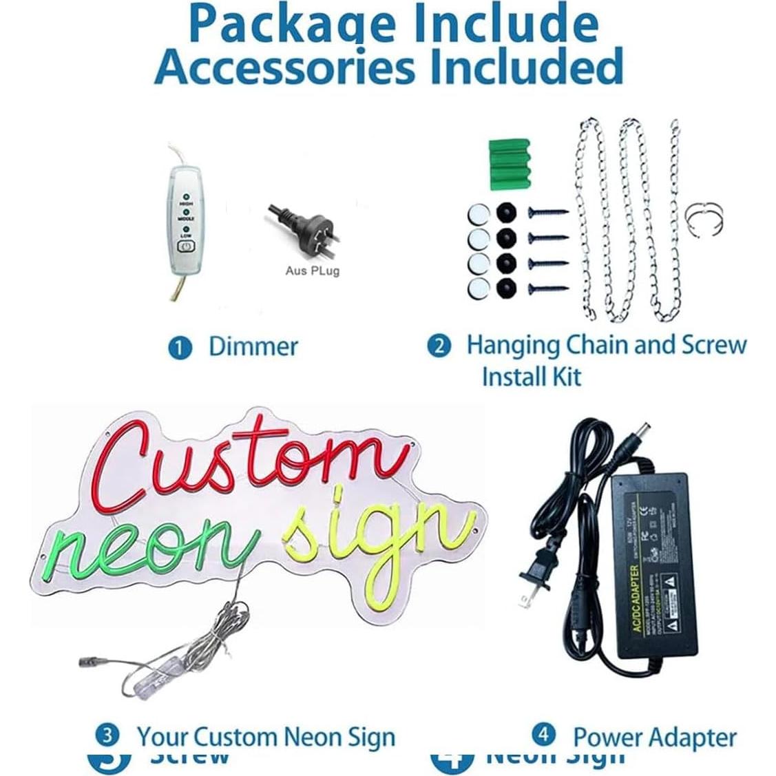 Cartel de Neón LED Bubble Tea AQUÍ 62x44cm Multicolor