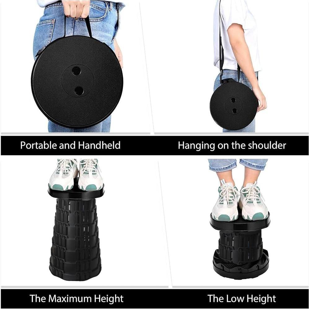 Silla de Camping Plegable CXHSFNAL Ajustable 181kg Negro