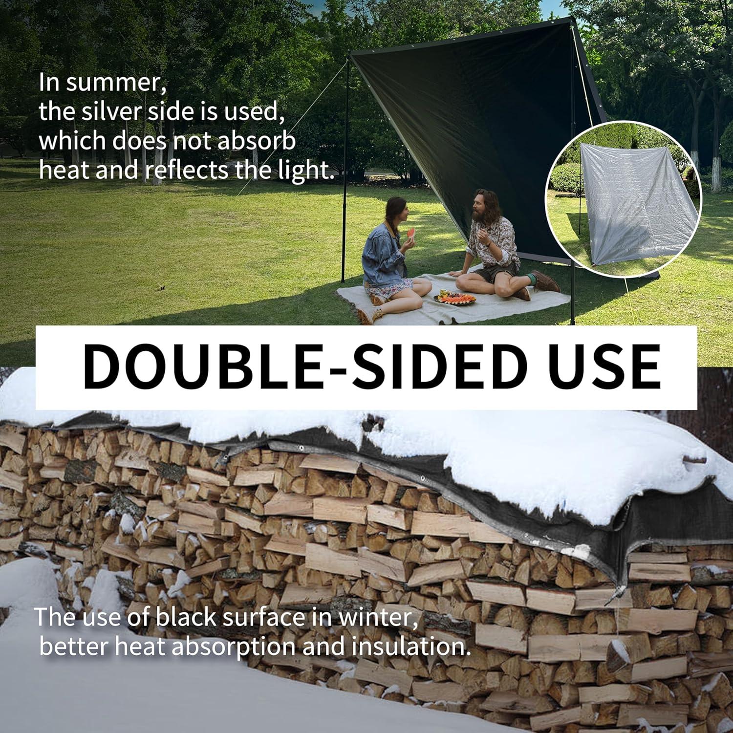 Lonas TARPAL 3x3 Pies Plata 10.5 Mil Impermeables 3-Pack