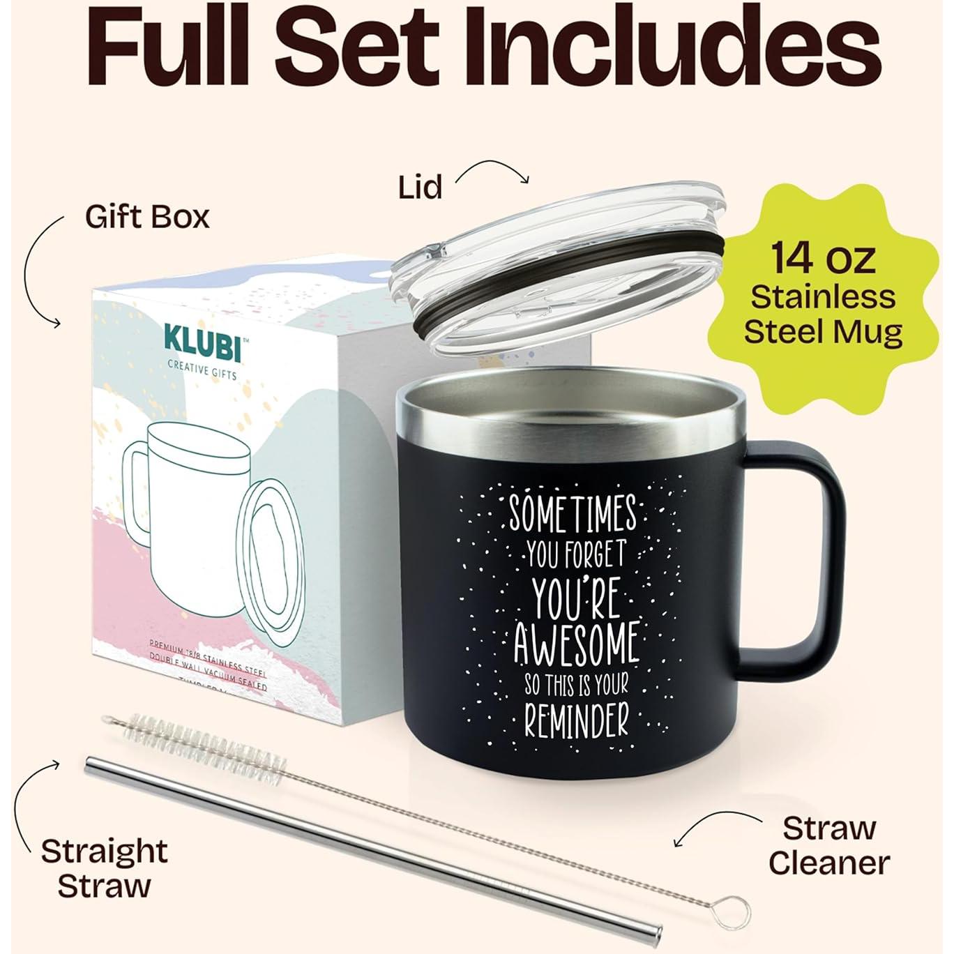 Taza Divertida KLUBI para Papá 14oz Negra - Regalo Navidad