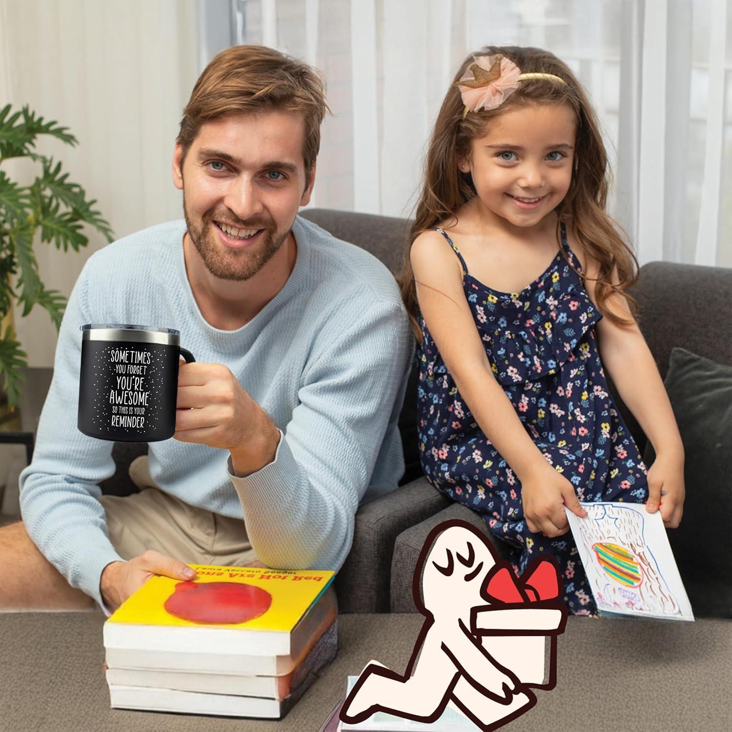 Taza Divertida KLUBI para Papá 14oz Negra - Regalo Navidad