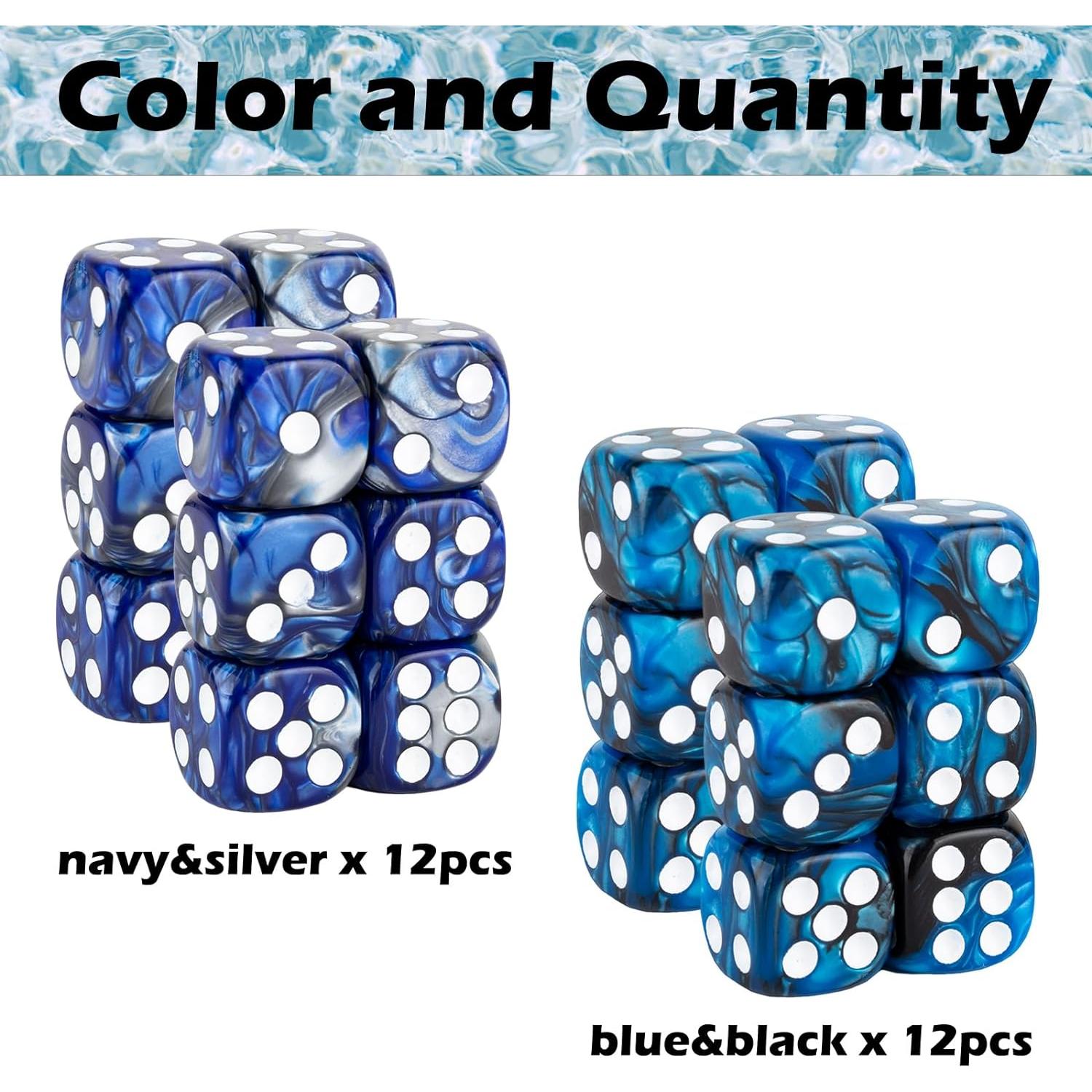 Set de 24 Dados D6 Acrílico 16mm con Bolsa LAMJAM