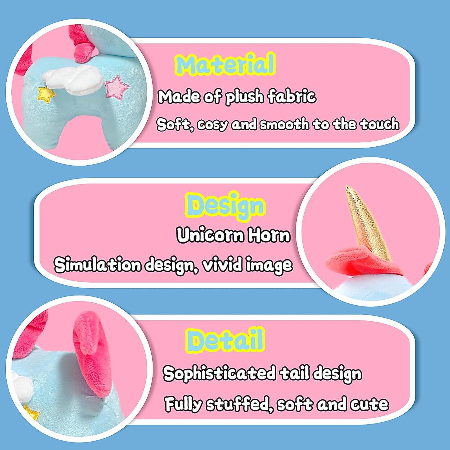 Animal de Peluche Unicornio Azul NuomiYue 23 cm Suave