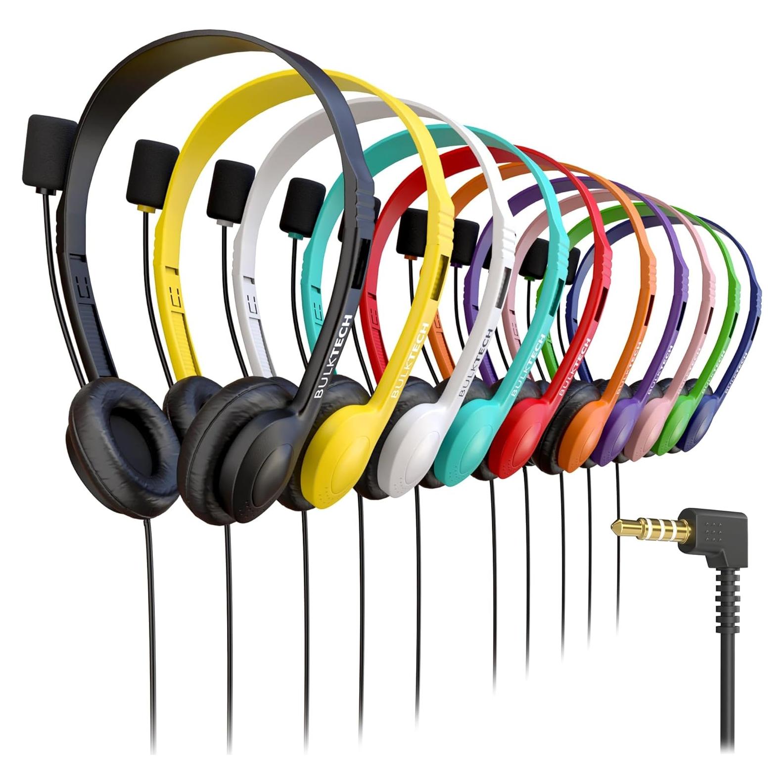 Auriculares de Cuero Bulktech con Micrófono - Paquete de 10