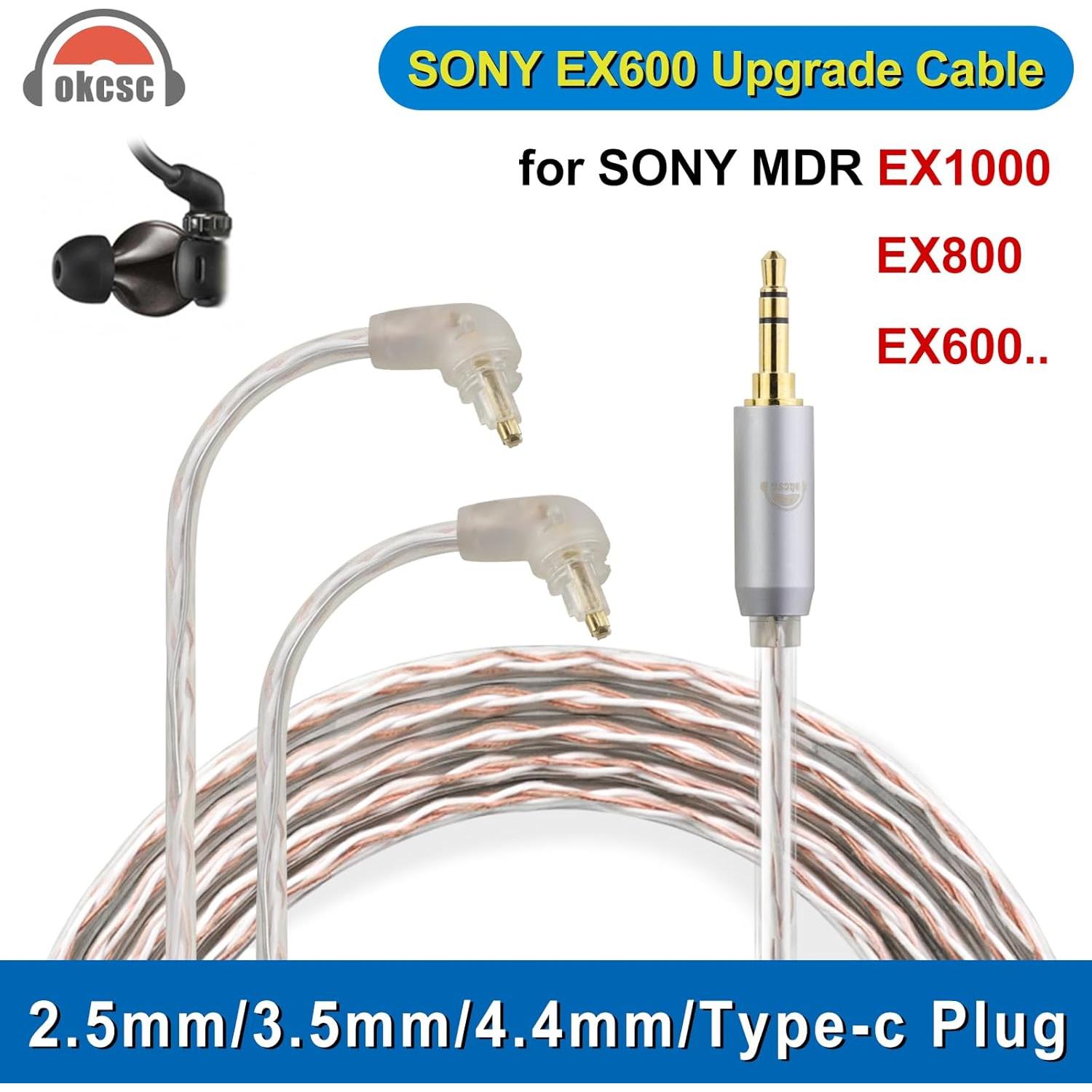 Cable de Reemplazo Mejorado OKCSC EXK 2.5MM para Auriculares Sony 1.2M
