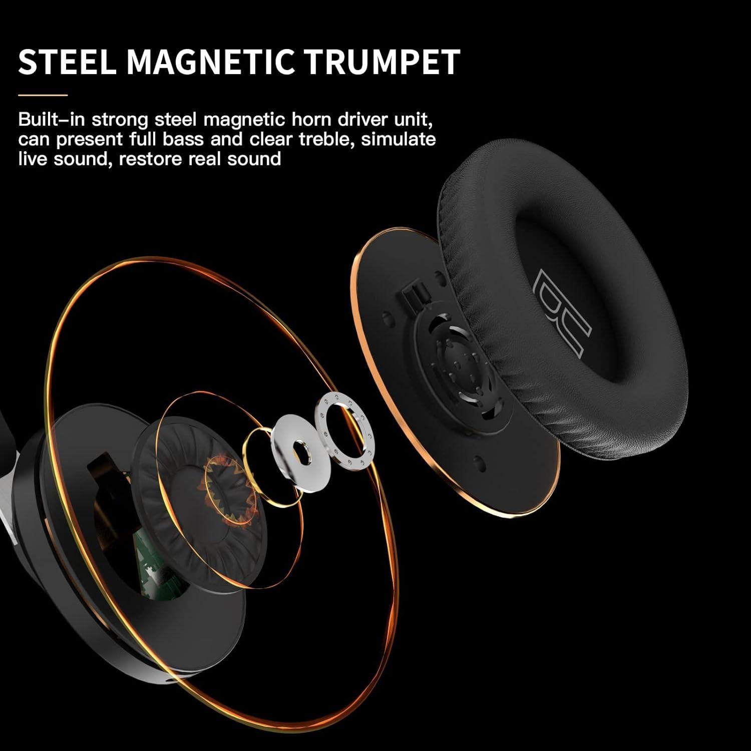 Auriculares Bluetooth H7 Plegables Inalámbricos HiFi Negro