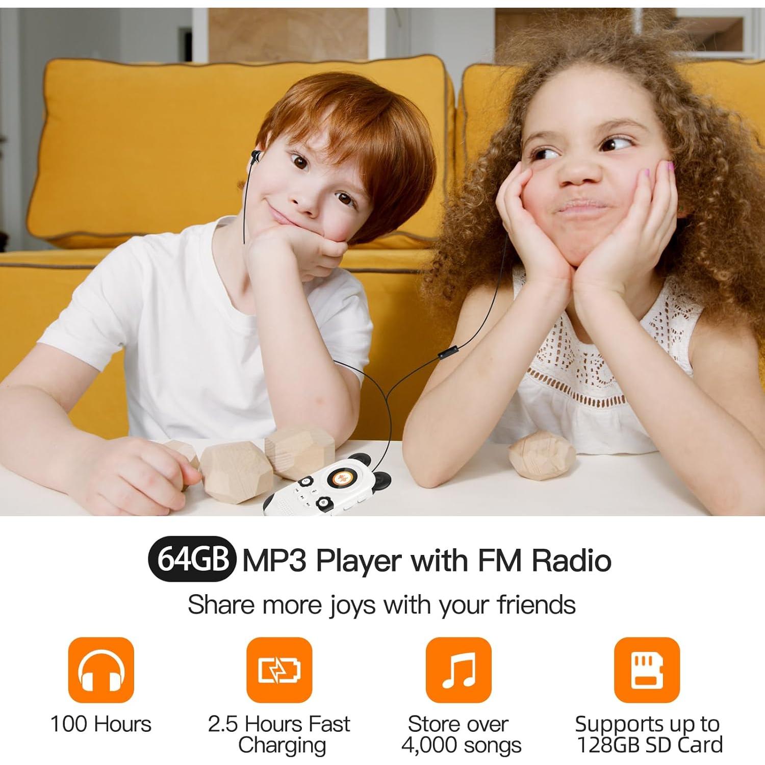 Reproductor MP3 RUIZU X31 64GB Infantil Panda Bluetooth 5.3