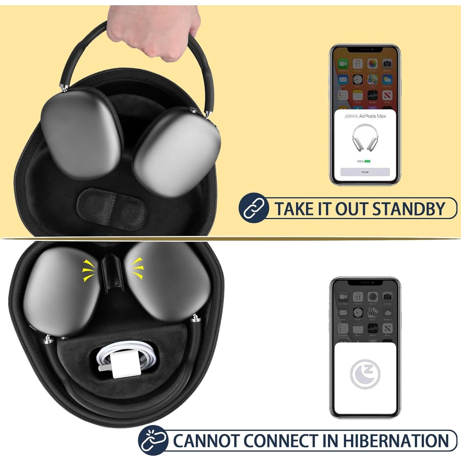 Funda Dura co2CREA para Auriculares Apple AirPods Max Negra