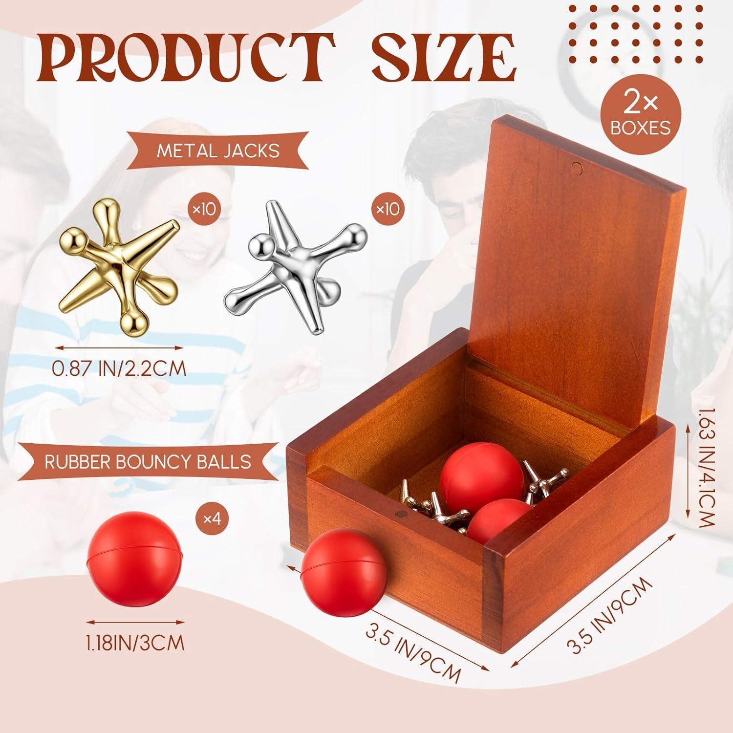 Juego de Jacks de Metal Hiboom en Caja de Madera - 2 Piezas