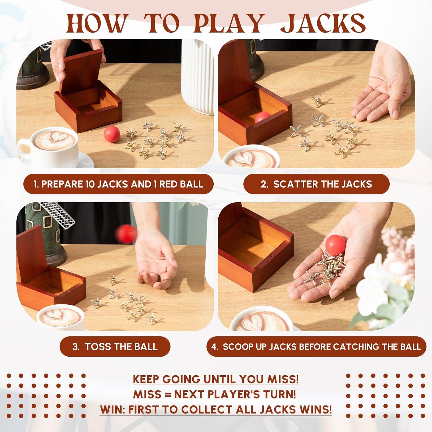 Juego de Jacks de Metal Hiboom en Caja de Madera - 2 Piezas