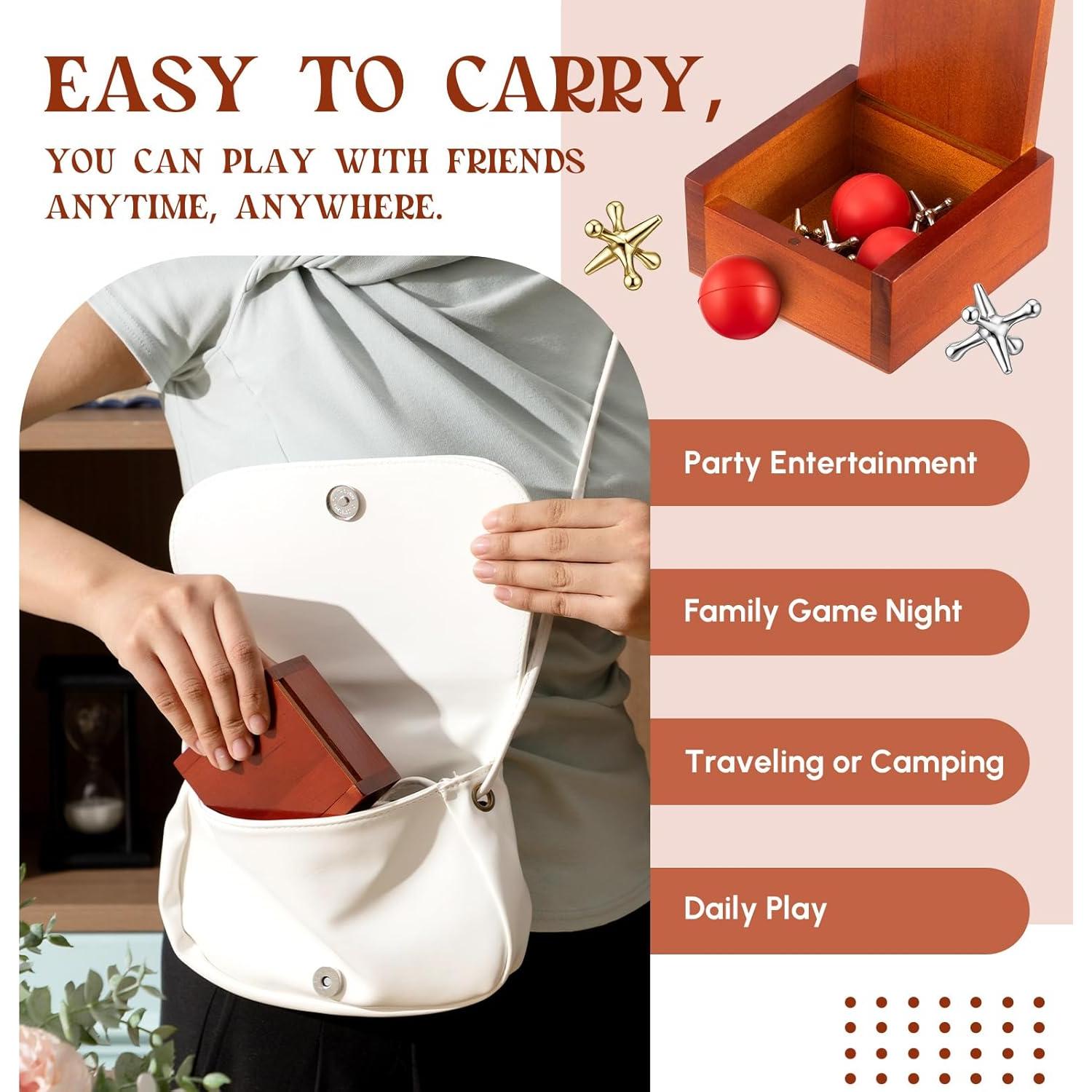 Juego de Jacks de Metal Hiboom en Caja de Madera - 2 Piezas