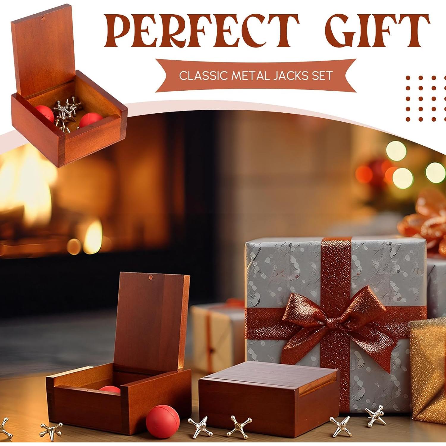 Juego de Jacks de Metal Hiboom en Caja de Madera - 2 Piezas