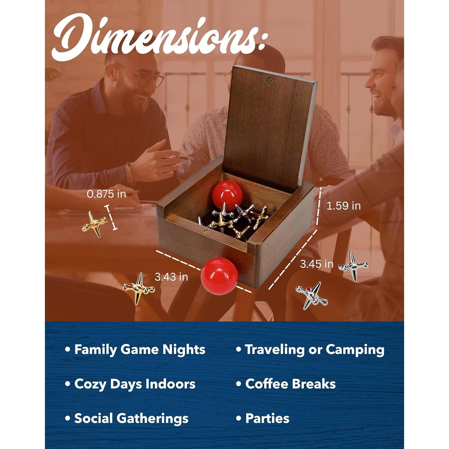 Juego de Jacks de Metal WE Games - Set Clásico con 2 Pelotas