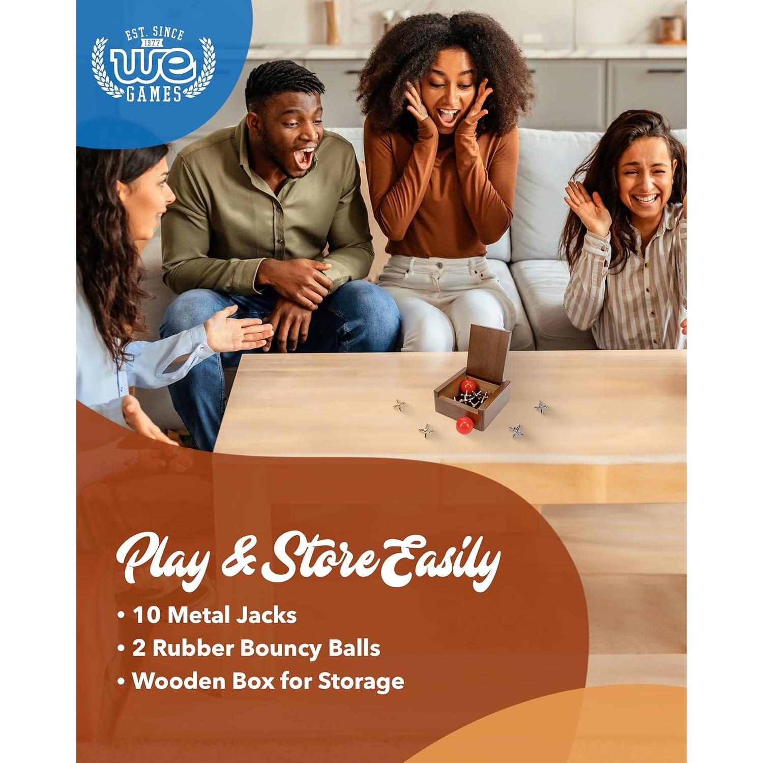 Juego de Jacks de Metal WE Games - Set Clásico con 2 Pelotas