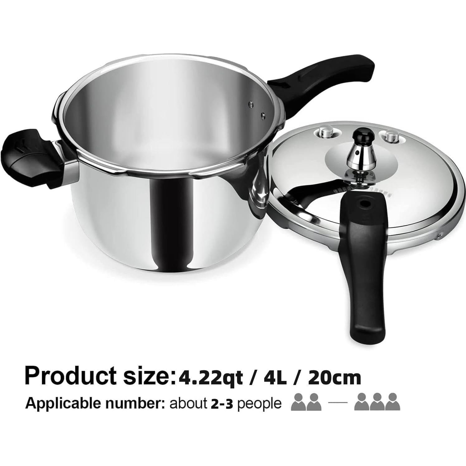 Olla a presión Peterboo 4.0L acero inoxidable inducción