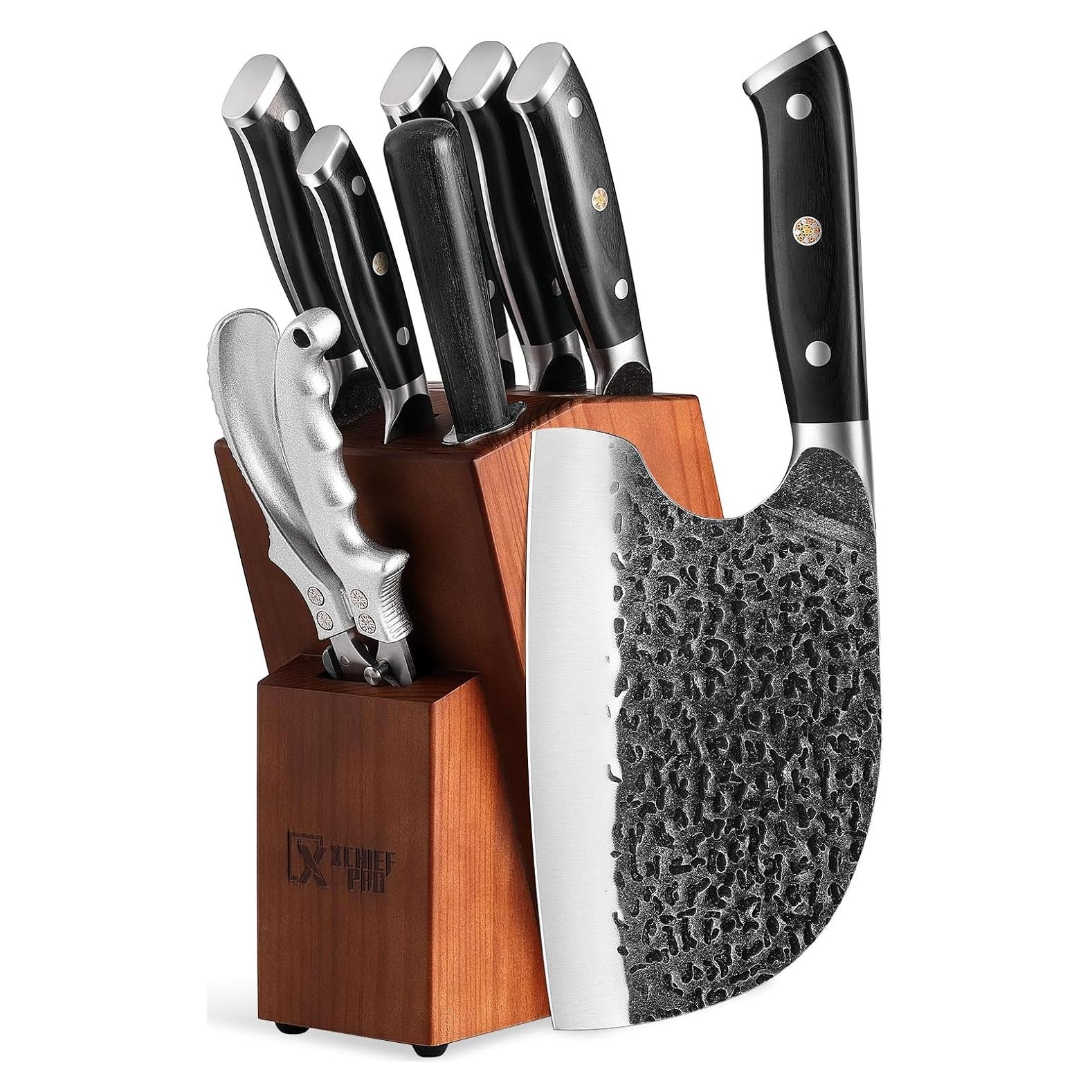 Juego de cuchillos de cocina 9 piezas XCHIEF PRO con bloque