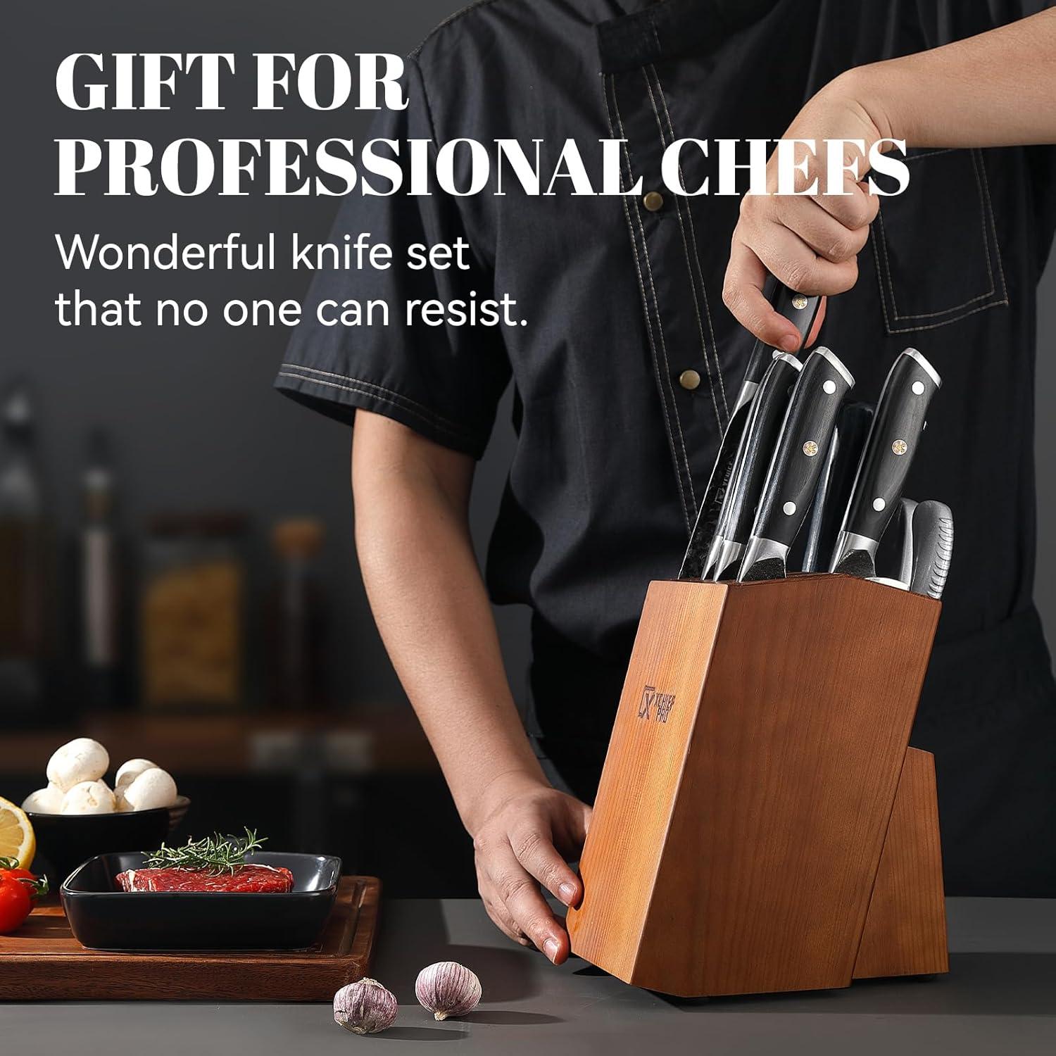 Juego de cuchillos de cocina 9 piezas XCHIEF PRO con bloque