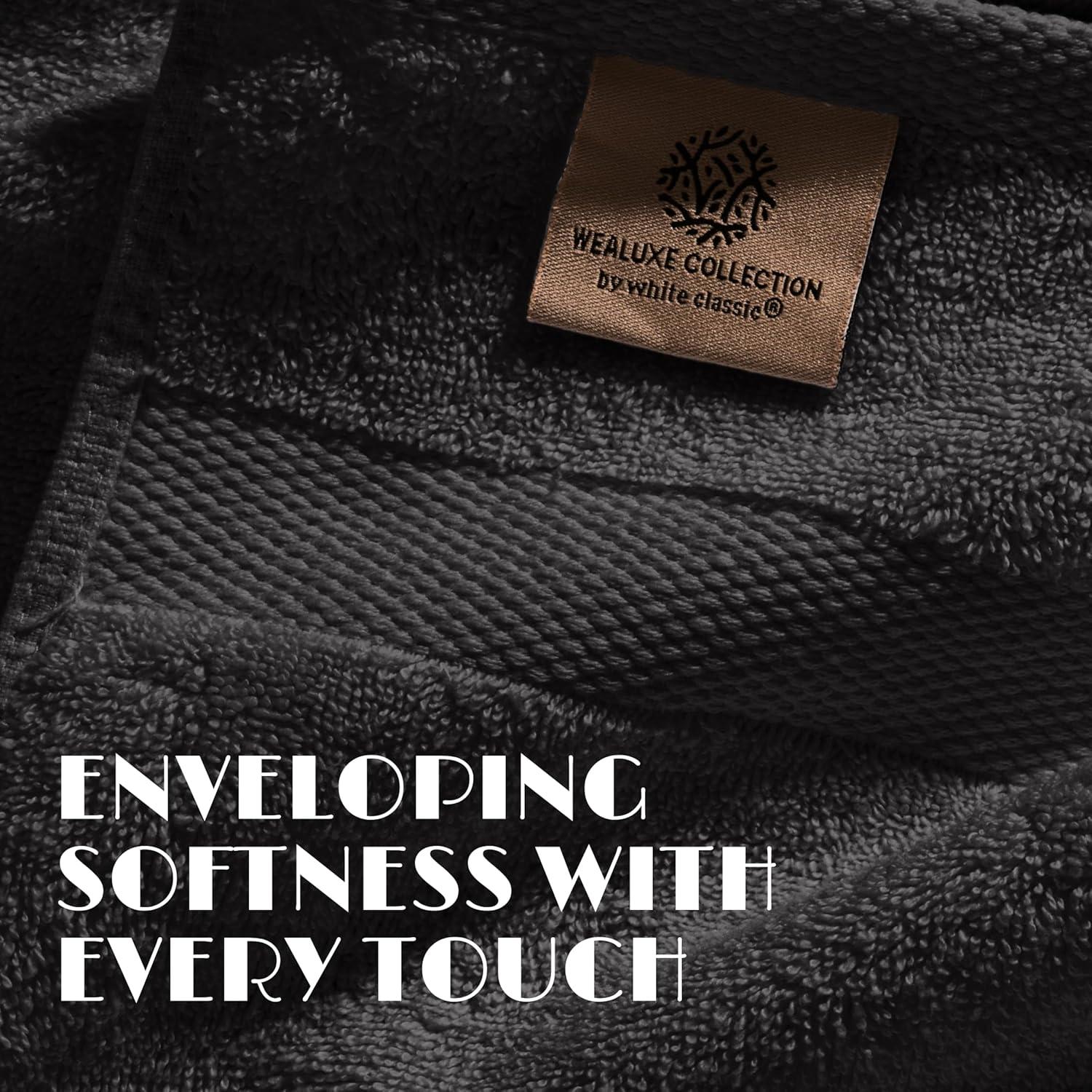 Toallas de Mano Negras 100% Algodón - Paquete de 12